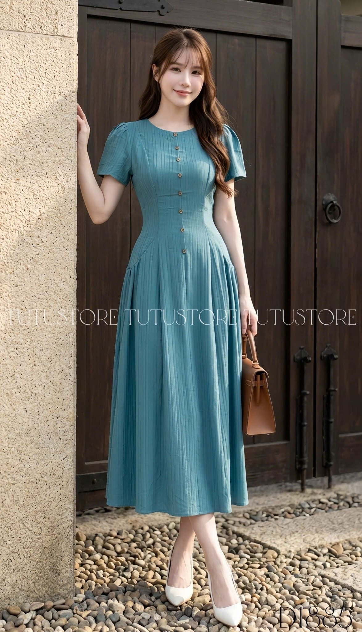 Đầm Thiết Kế Cổ Tròn Dáng Xòe Túi Hông Kiểu Đầm Đi Tiệc TuTu Store Mã D1885