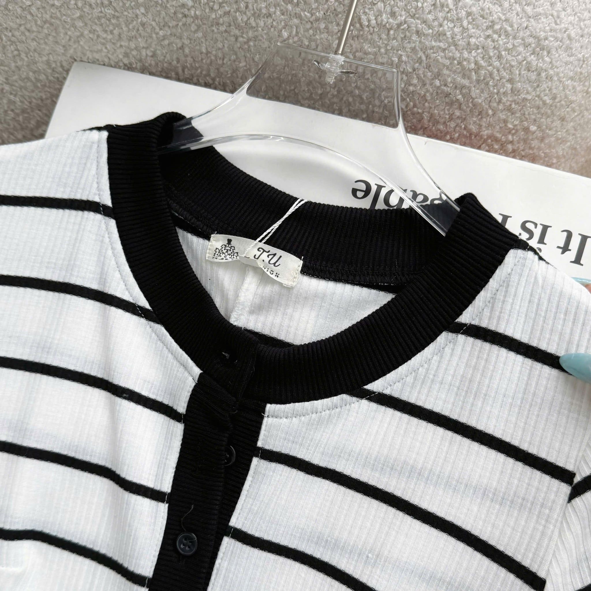 Đầm Thiết Kế Cổ Tròn Sọc Ngang Dáng Chữ A Đầm Đi Tiệc TuTu Store Mã D1876