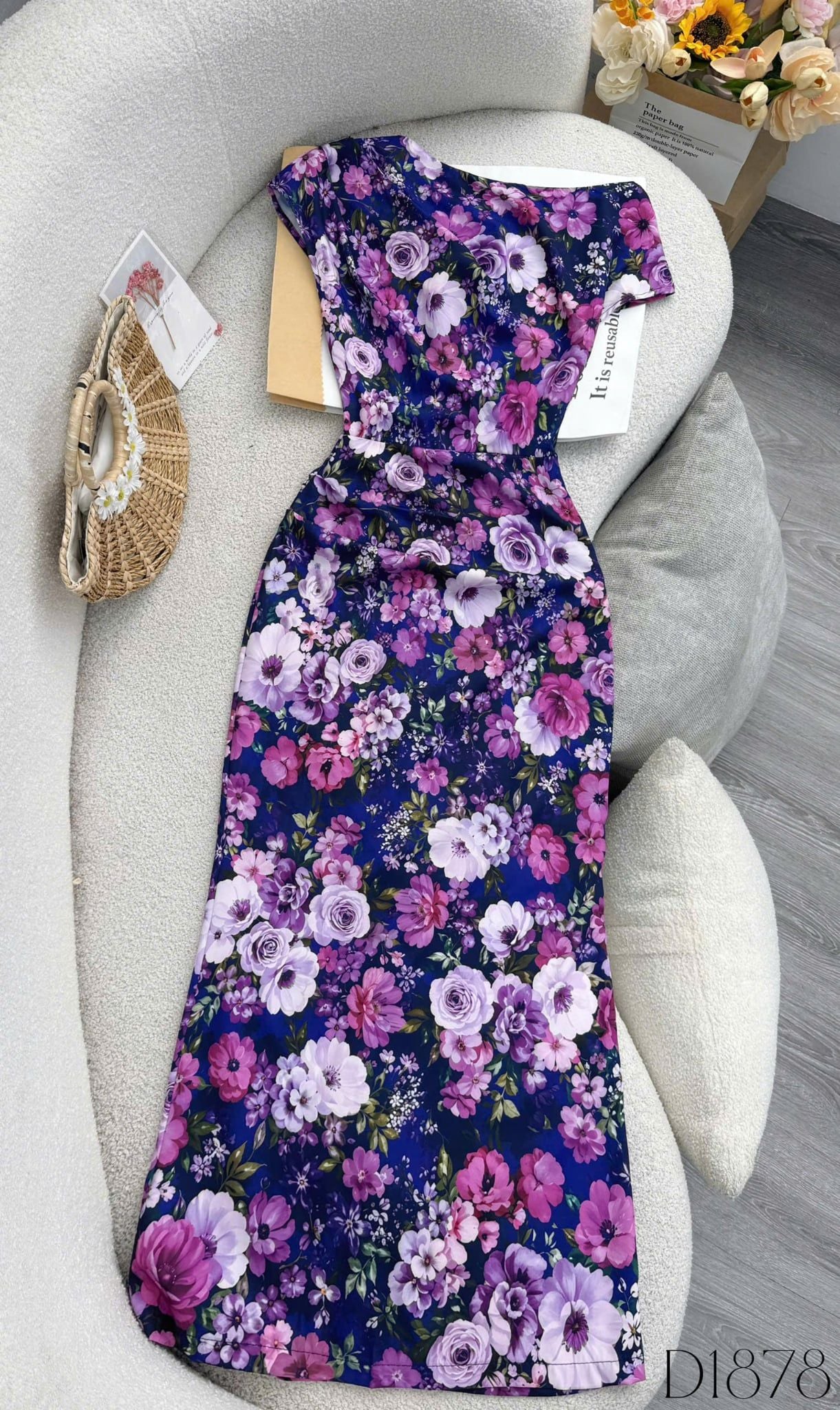 Đầm Hoa Thiết Kế Lệch Vai Tôn Dáng Đầm Đi Tiệc TuTu Store Mã D1878