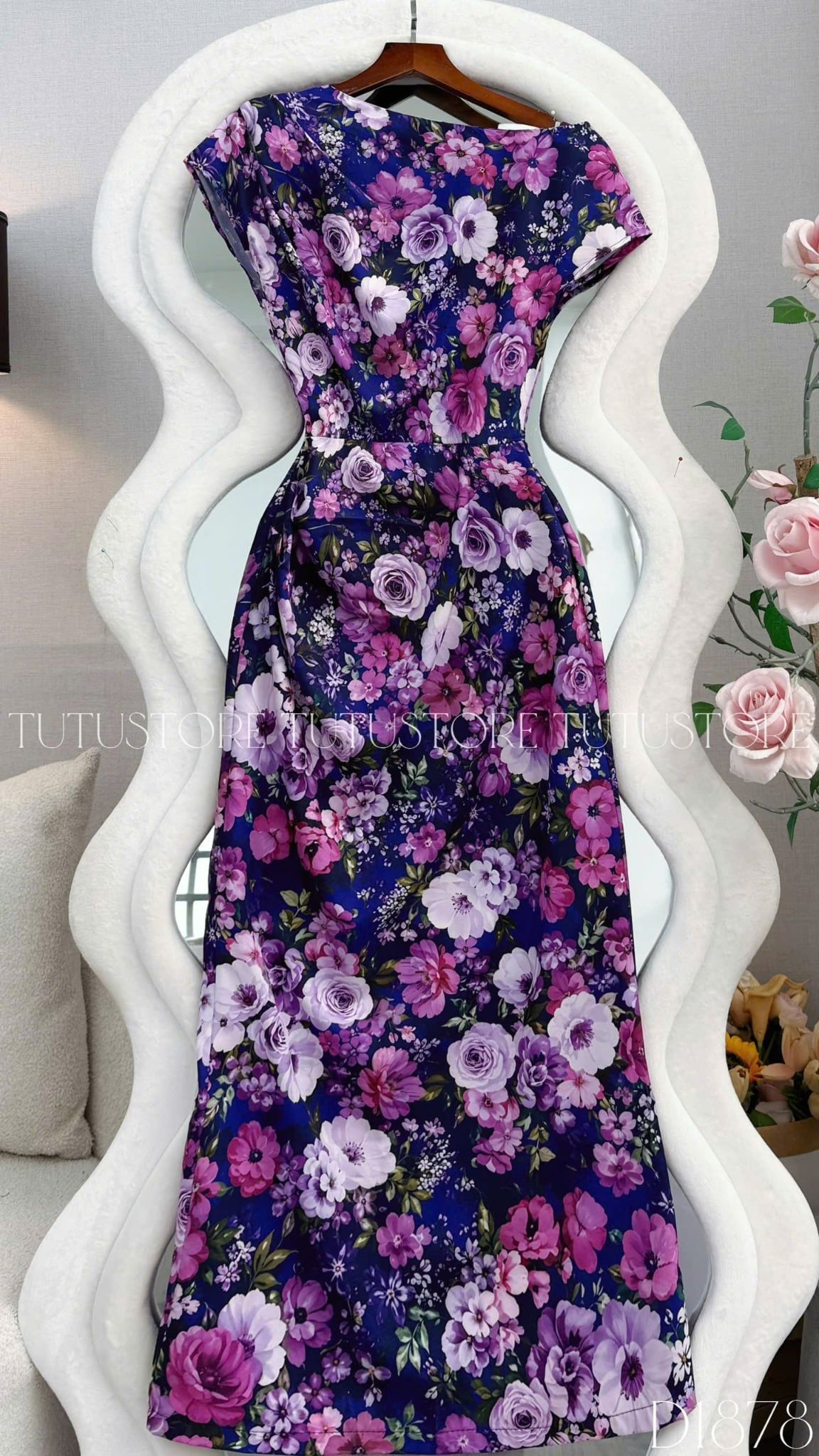 Đầm Hoa Thiết Kế Lệch Vai Tôn Dáng Đầm Đi Tiệc TuTu Store Mã D1878