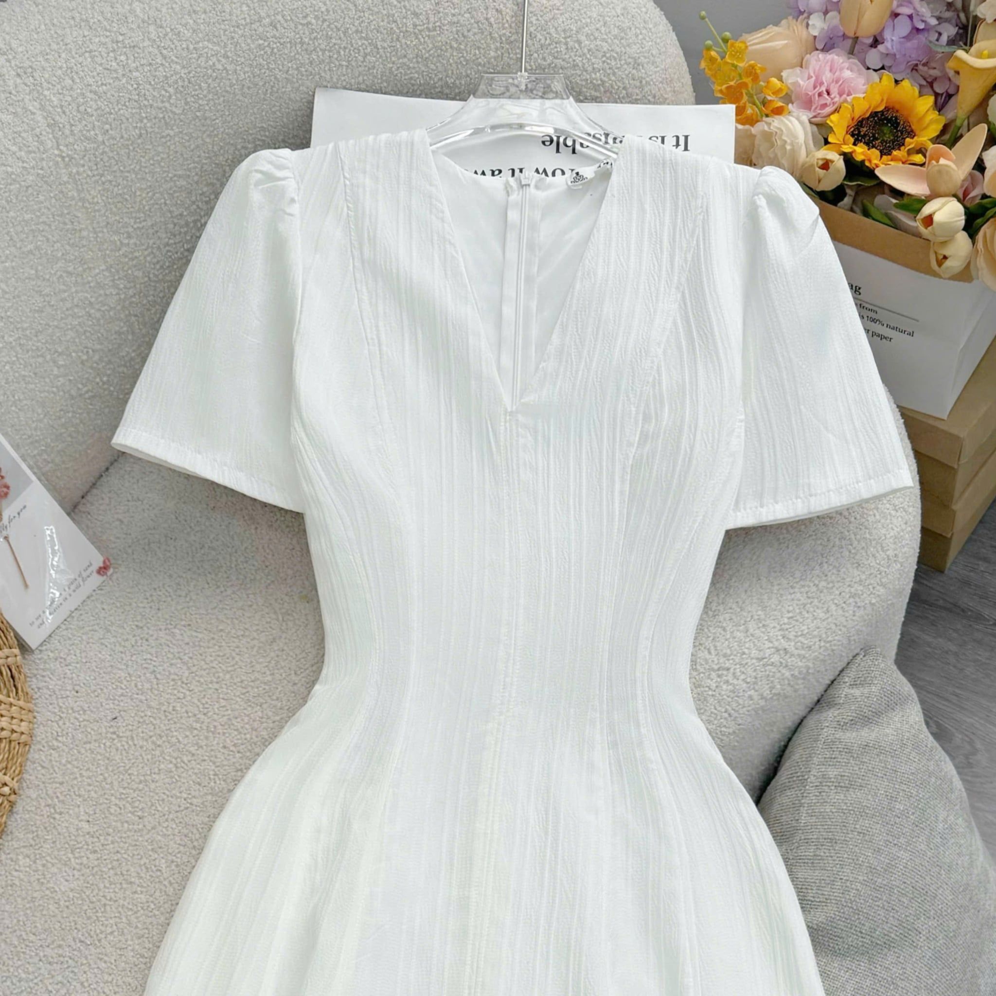 Đầm Thiết Kế Cổ V Dáng Xòe Dài Đầm Đi Tiệc TuTu Store Mã D1880