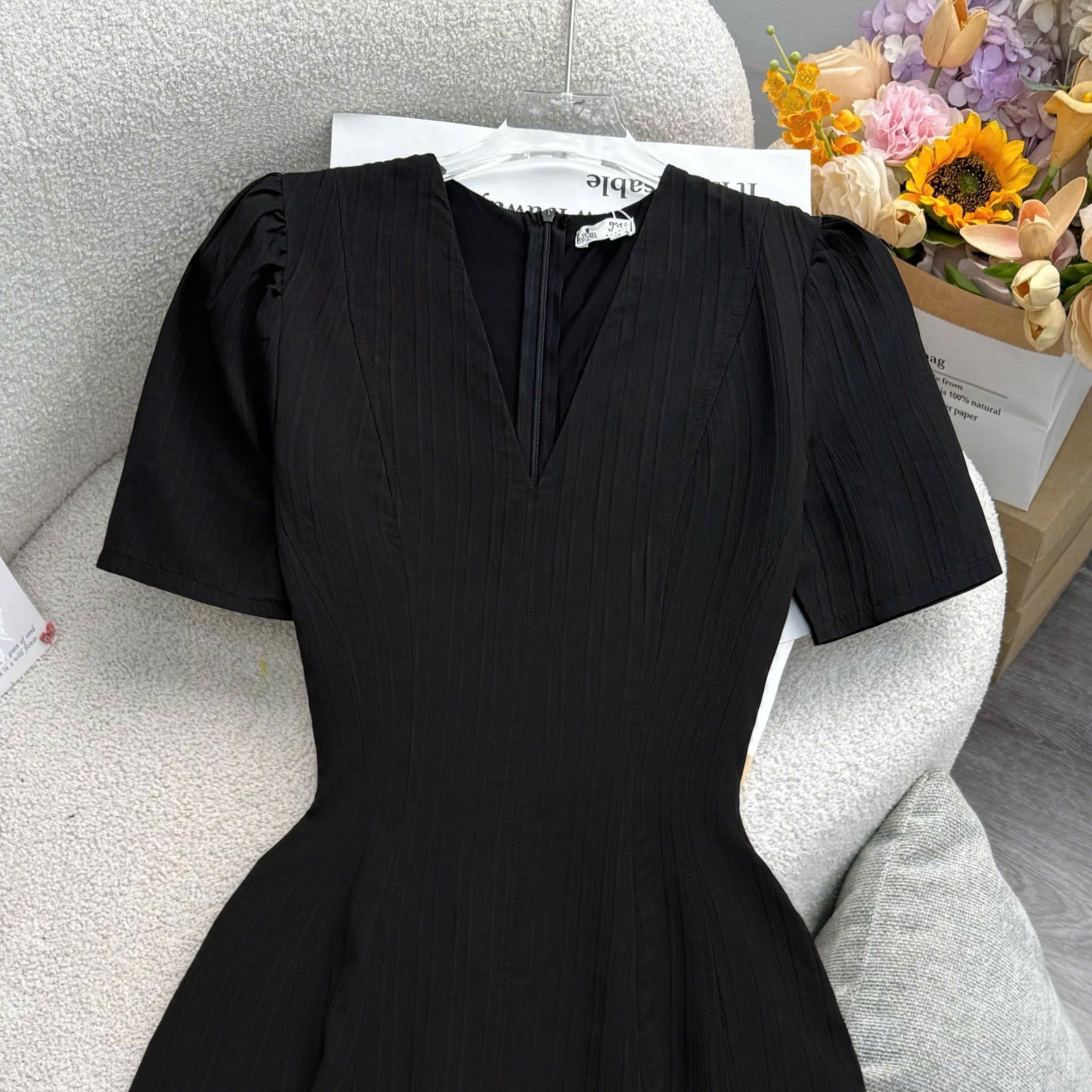 Đầm Thiết Kế Cổ V Dáng Xòe Dài Đầm Đi Tiệc TuTu Store Mã D1880