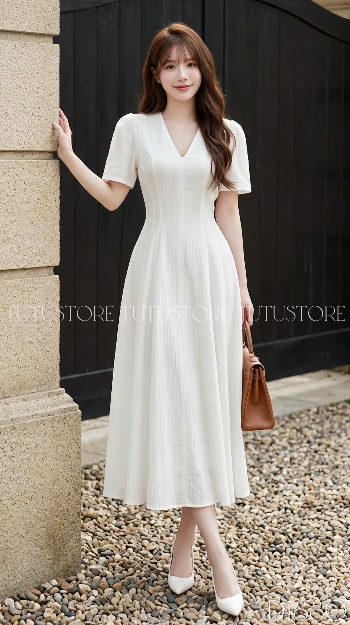 Đầm Thiết Kế Cổ V Dáng Xòe Dài Đầm Đi Tiệc TuTu Store Mã D1880