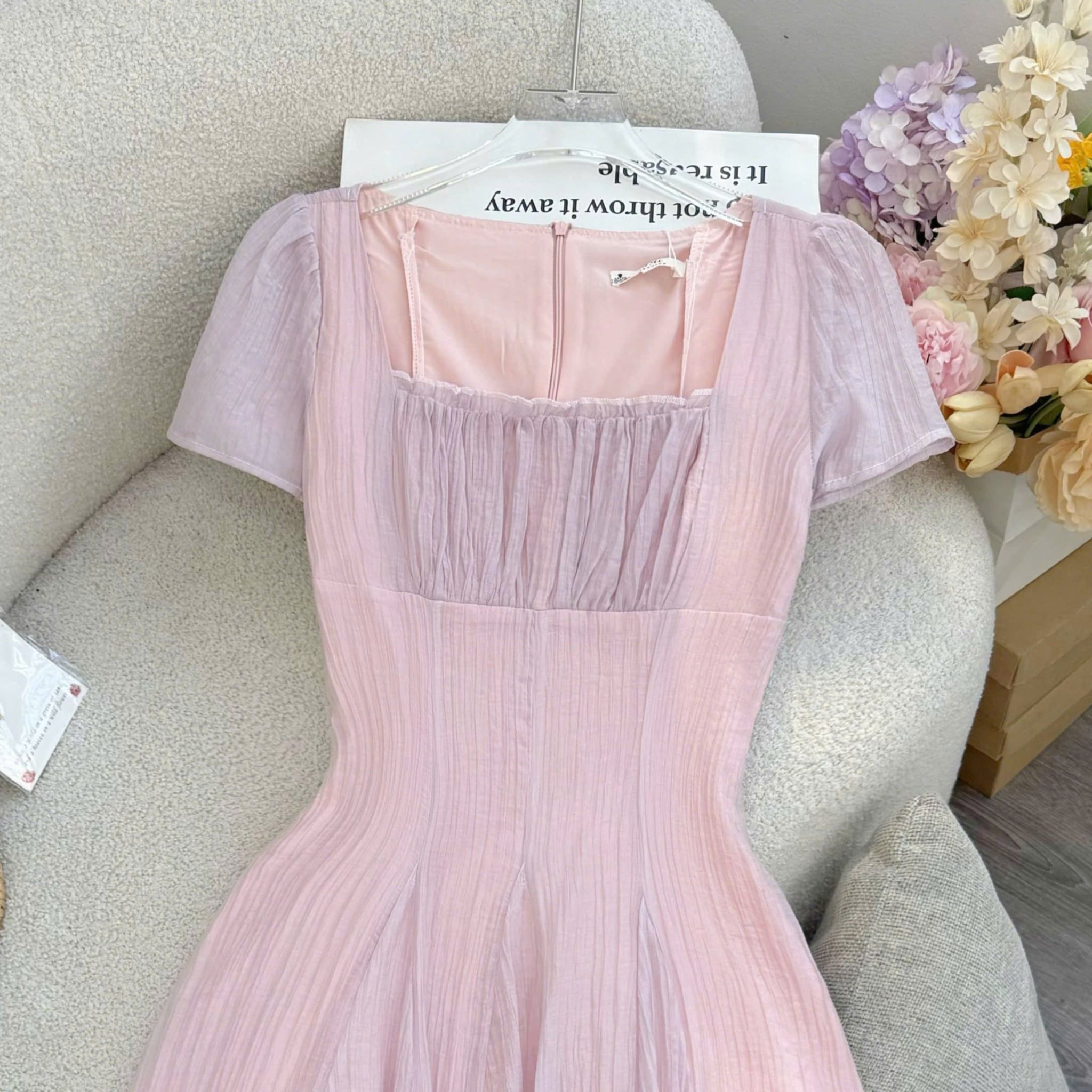 Đầm Thiết Kế Cổ Vuông Dáng Xòe Đầm Đi Tiệc TuTu Store Mã D1883