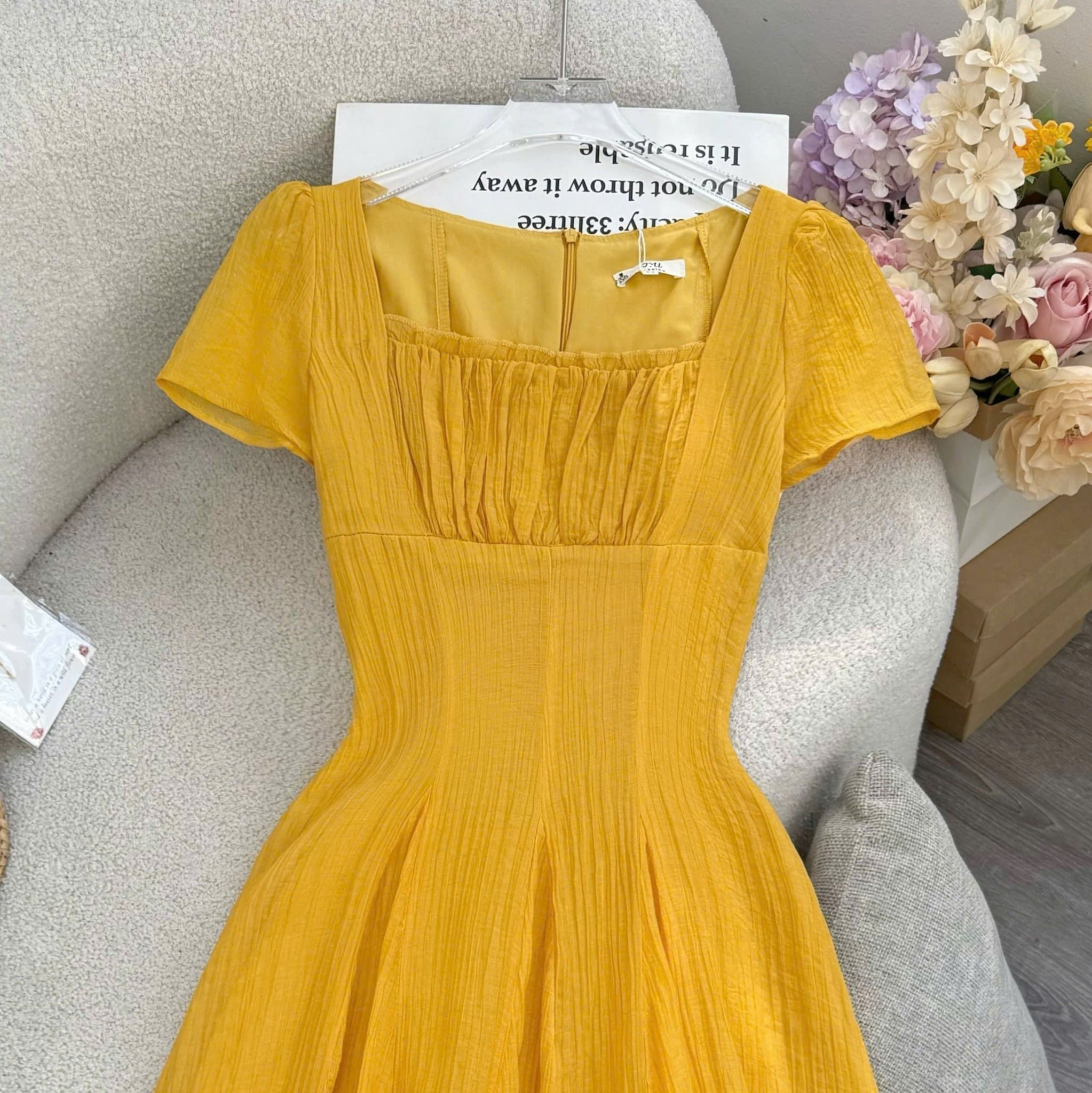 Đầm Thiết Kế Cổ Vuông Dáng Xòe Đầm Đi Tiệc TuTu Store Mã D1883