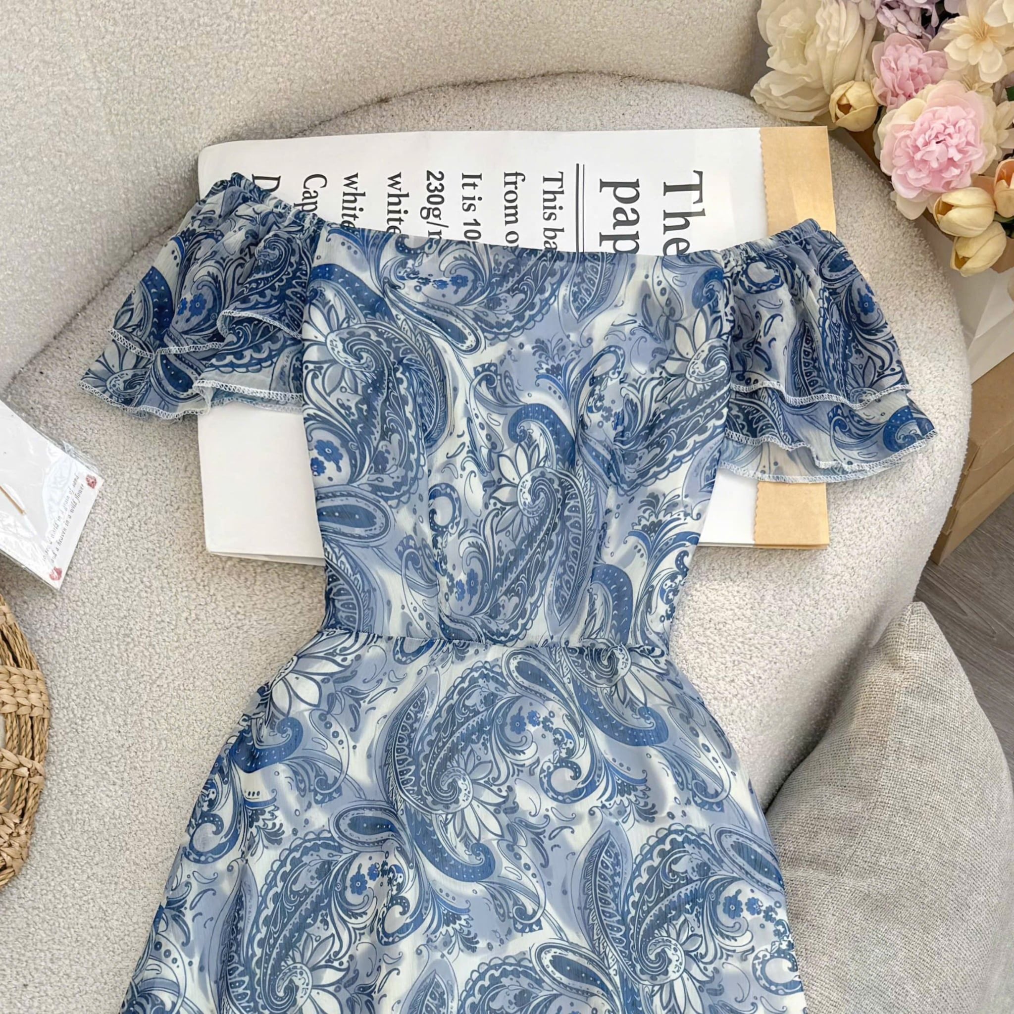 Đầm Thiết Kế Lệch Vai Dáng Dài Họa Tiết Đầm Đi Tiệc TuTu Store Mã D1892
