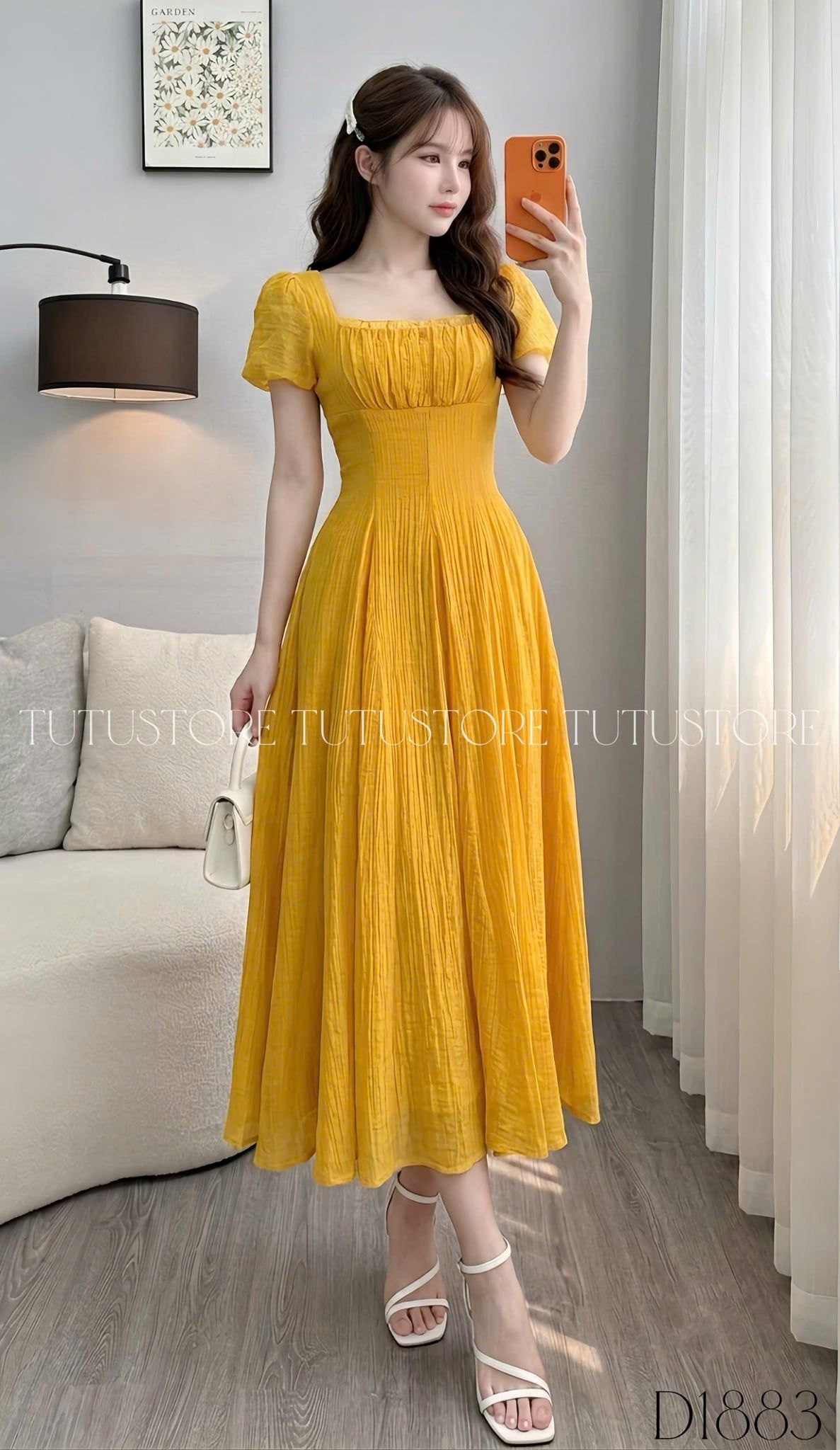 Đầm Thiết Kế Cổ Vuông Dáng Xòe Đầm Đi Tiệc TuTu Store Mã D1883