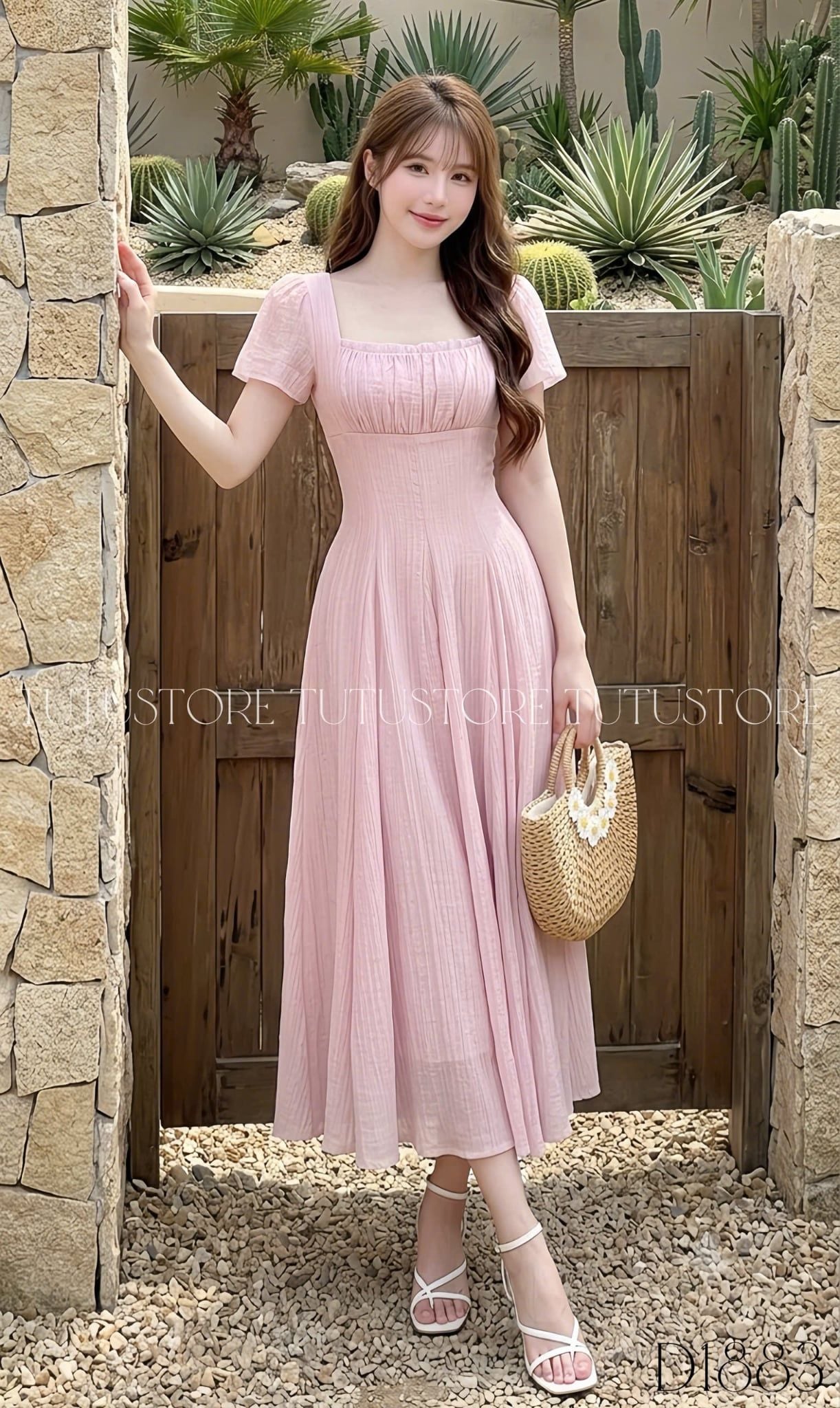 Đầm Thiết Kế Cổ Vuông Dáng Xòe Đầm Đi Tiệc TuTu Store Mã D1883