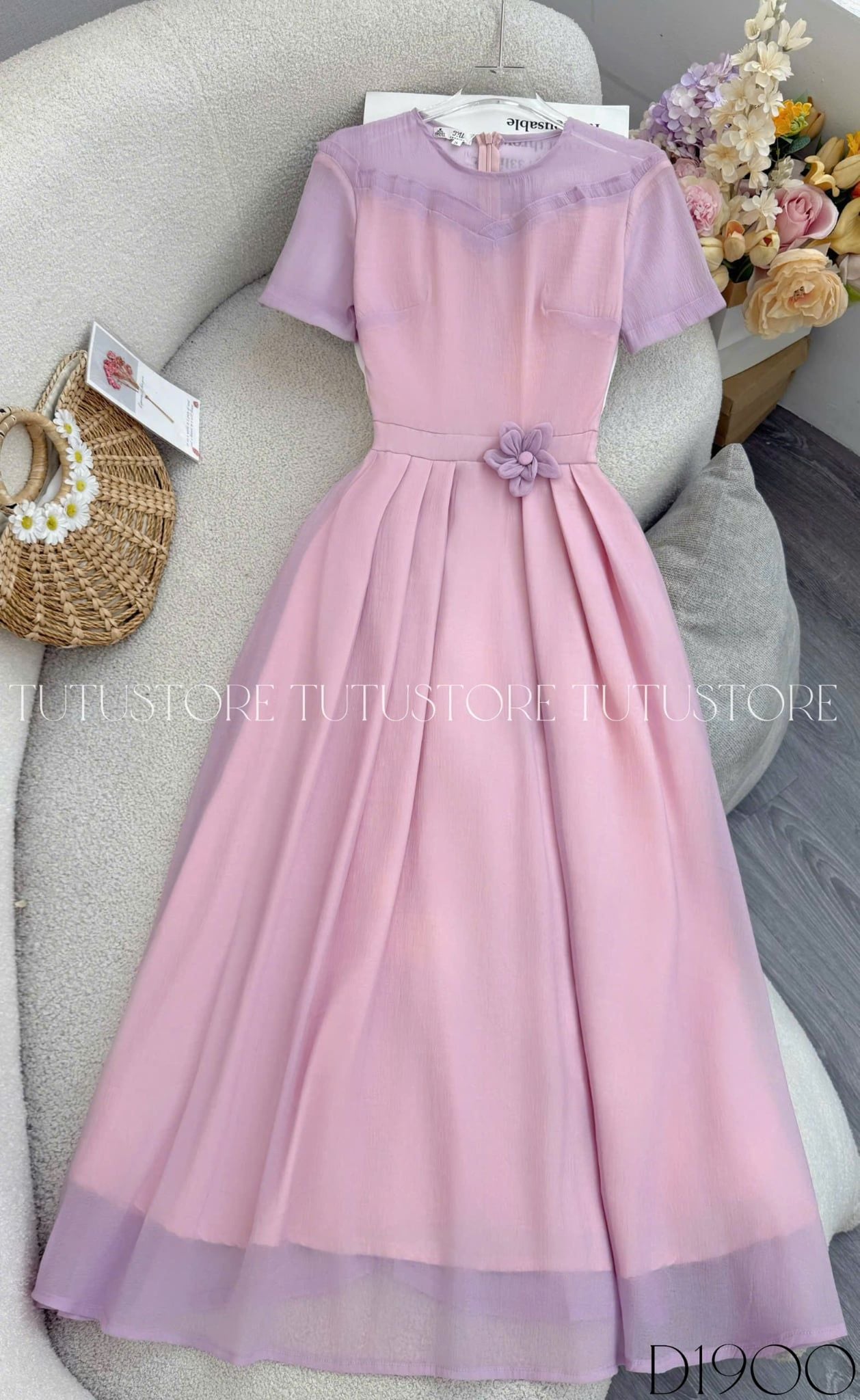 Đầm Thiết Kế Cổ Tròn Dáng Xòe Đầm Đi Tiệc TuTu Store Mã D1900