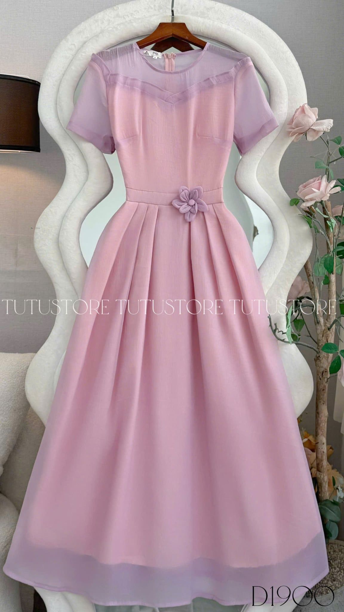 Đầm Thiết Kế Cổ Tròn Dáng Xòe Đầm Đi Tiệc TuTu Store Mã D1900