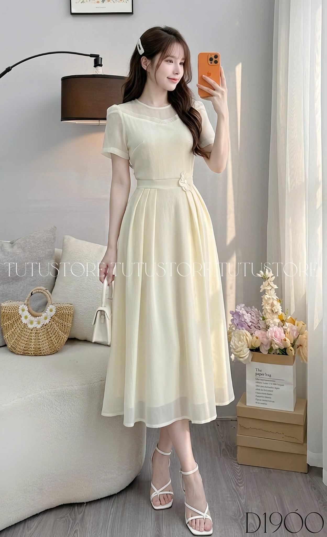 Đầm Thiết Kế Cổ Tròn Dáng Xòe Đầm Đi Tiệc TuTu Store Mã D1900