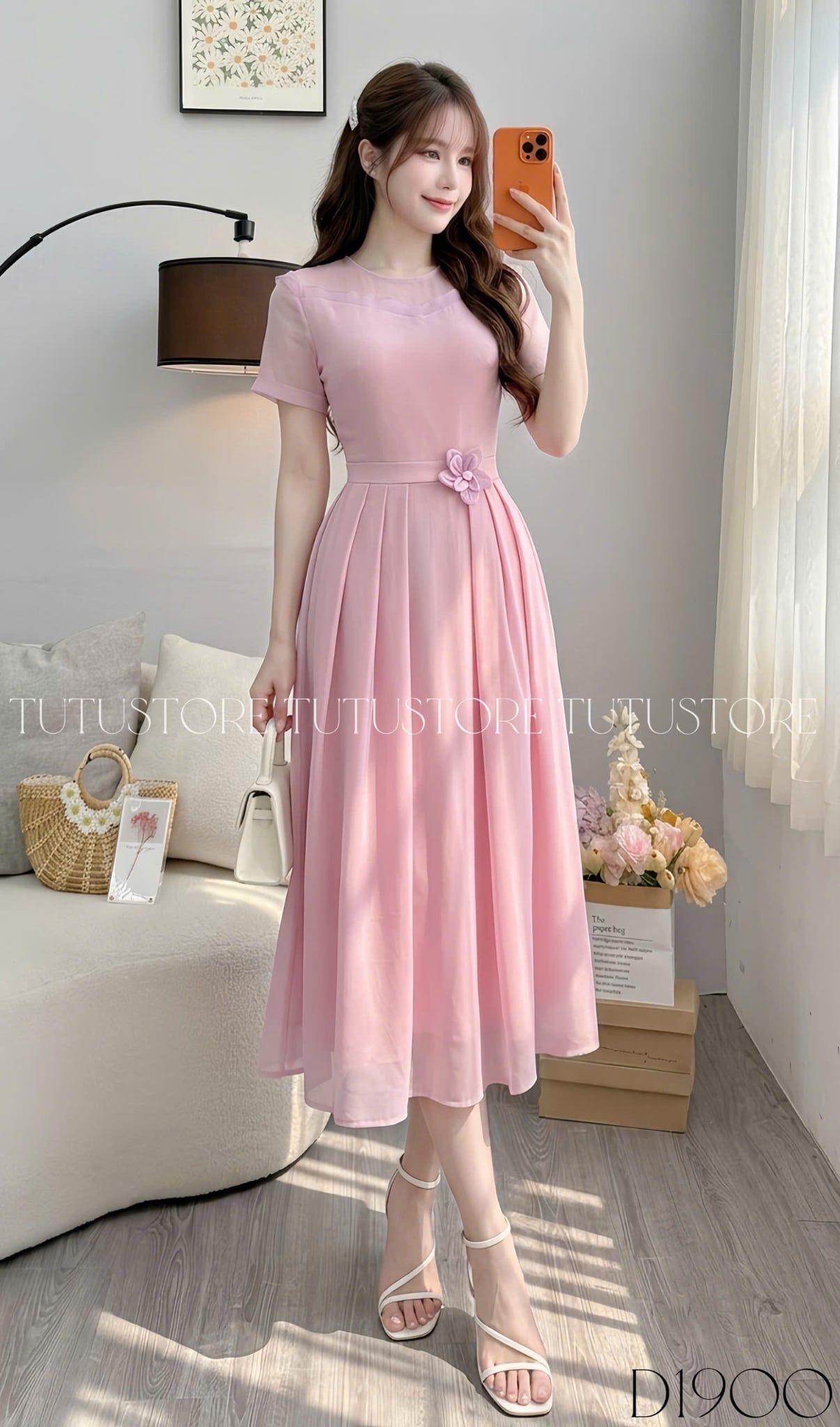 Đầm Thiết Kế Cổ Tròn Dáng Xòe Đầm Đi Tiệc TuTu Store Mã D1900