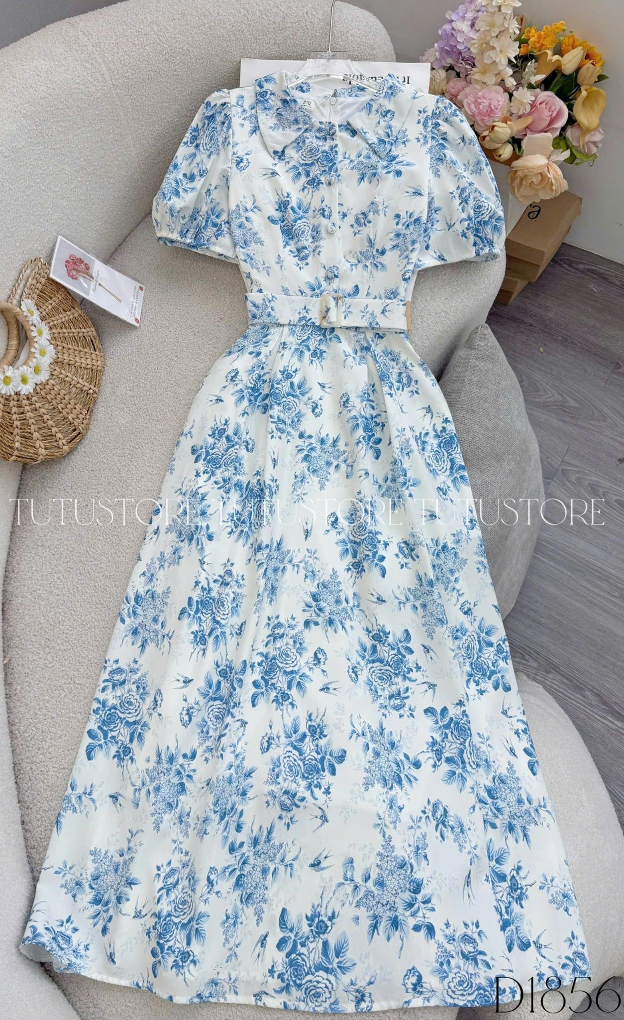 Đầm Thiết Kế Cổ Sơ Mi Dáng Dài Đầm Đi Tiệc TuTu Store Mã D1856