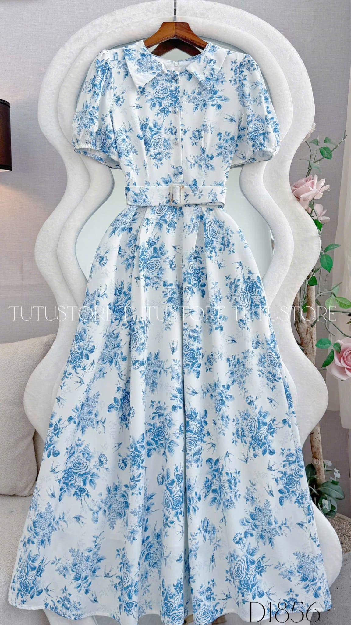 Đầm Thiết Kế Cổ Sơ Mi Dáng Dài Đầm Đi Tiệc TuTu Store Mã D1856
