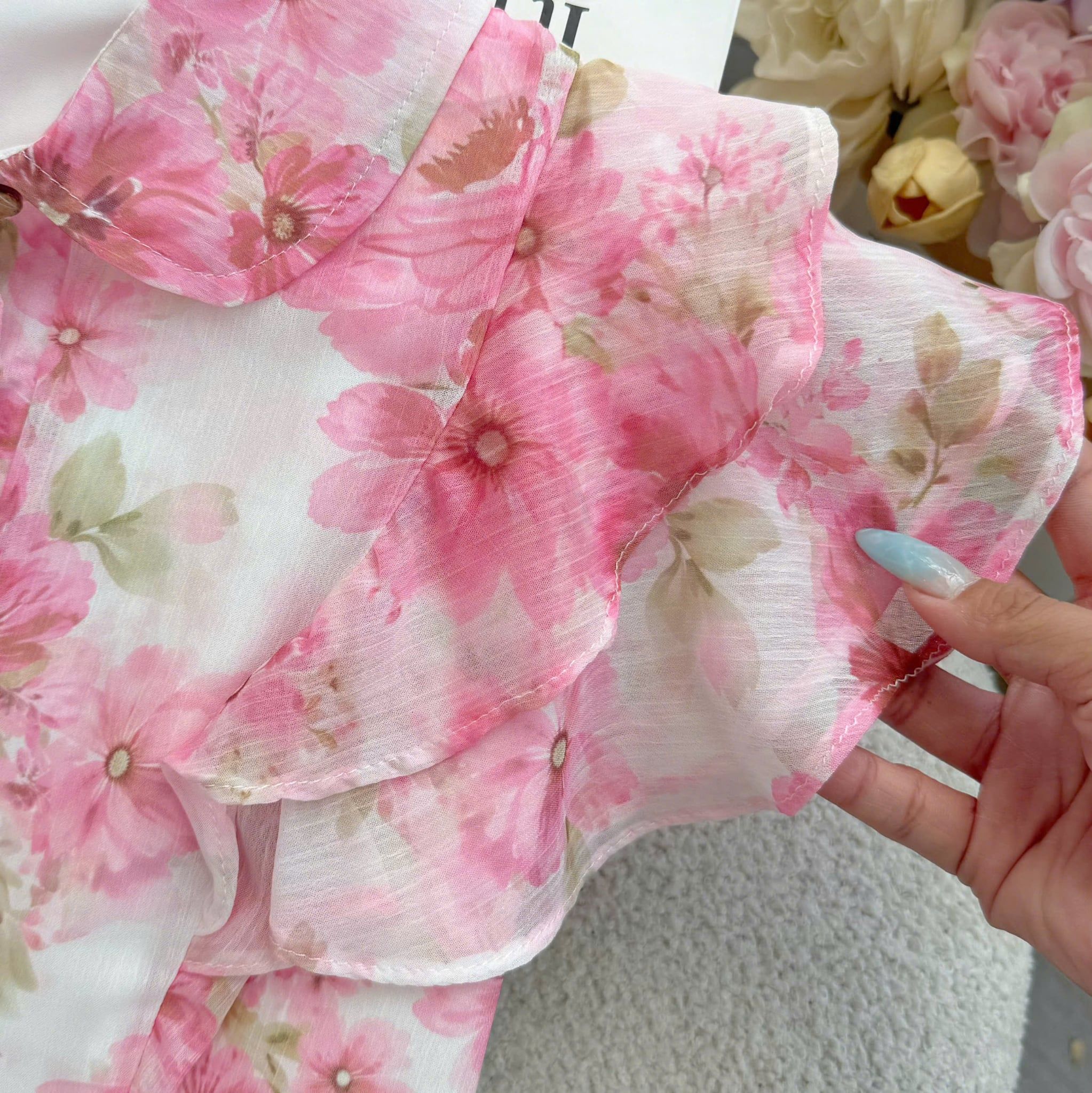 Đầm Thiết Kế Cổ Sơ Mi Tay Voan Bèo Dáng Ngắn Đầm Đi Tiệc TuTu Store Mã D1862