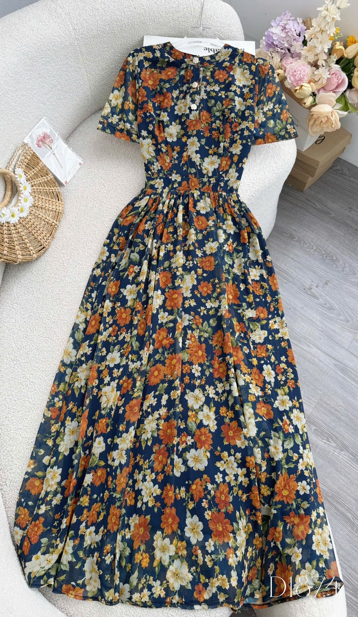 Đầm Thiết Kế Cổ Tròn Dáng Xòe Đầm Đi Tiệc TuTu Store Mã D1874