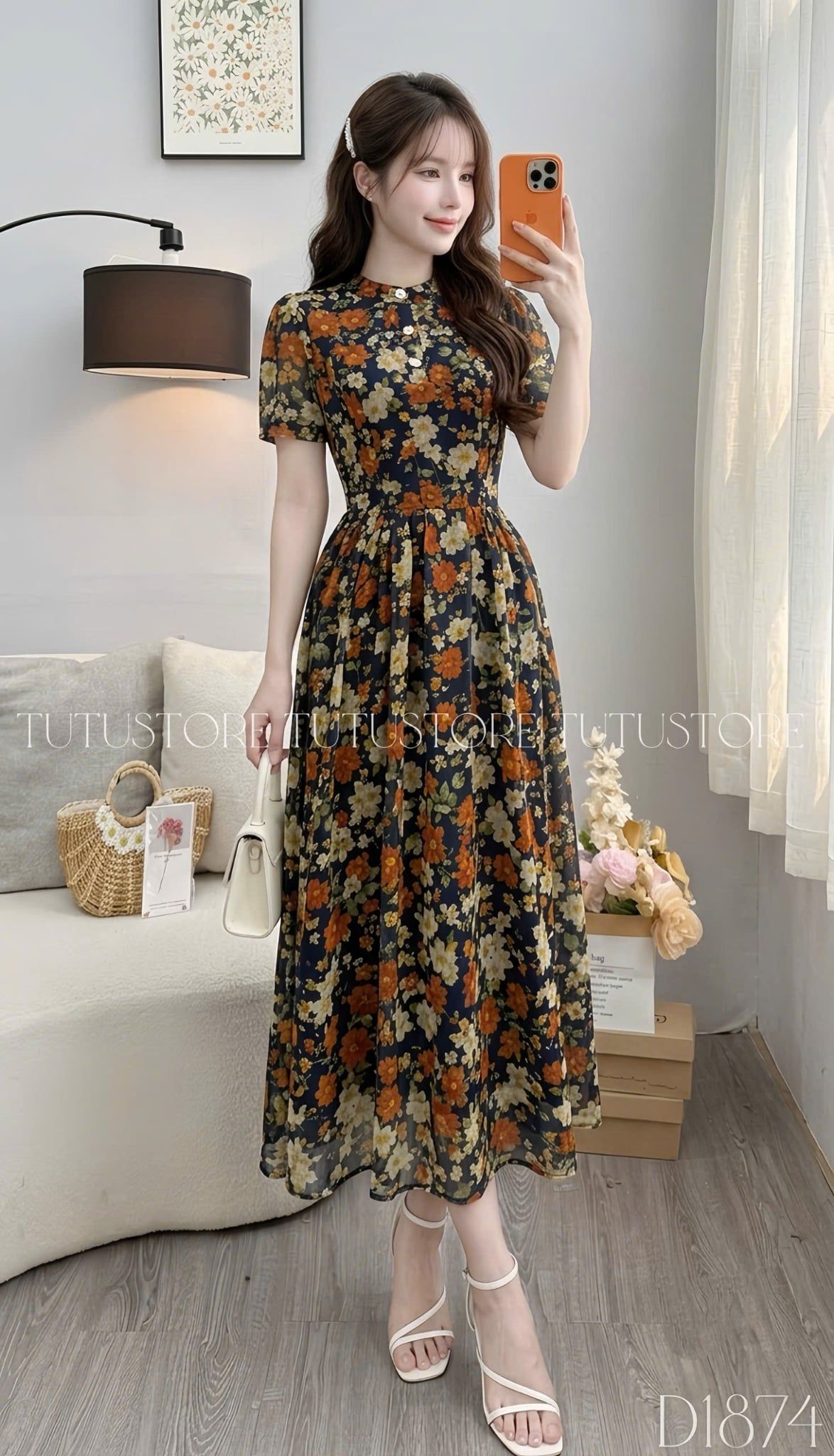 Đầm Thiết Kế Cổ Tròn Dáng Xòe Đầm Đi Tiệc TuTu Store Mã D1874