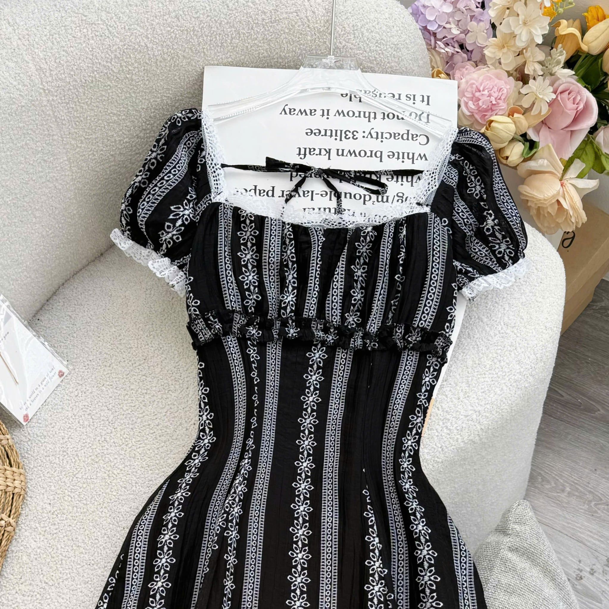 Đầm Thiết Kế Cổ Vuông Dáng Xòe Dài Đầm Đi Tiệc TuTu Store Mã D1881