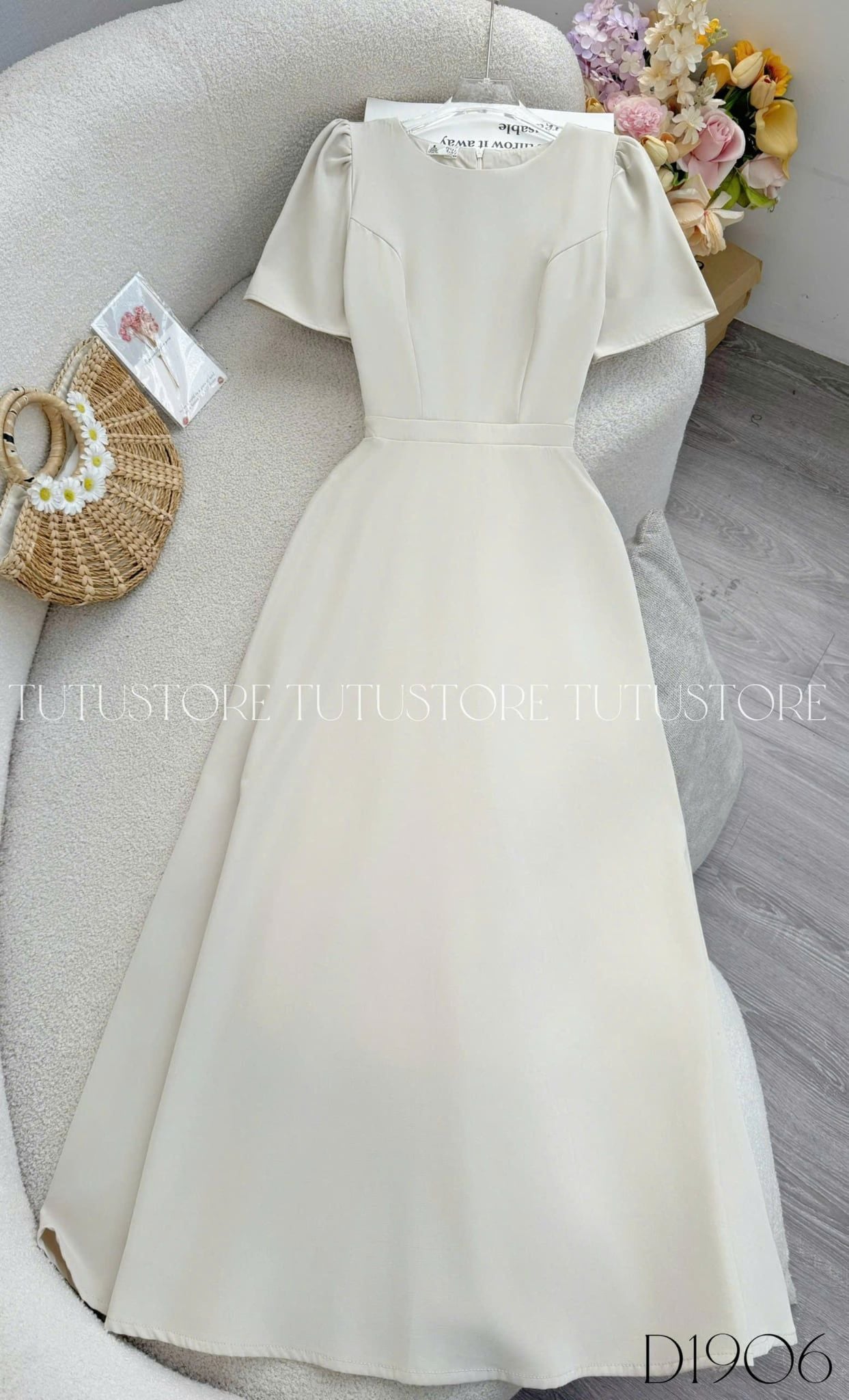 Đầm Thiết Cổ Tròn Dáng Dài Xòe Đầm Đi Tiệc TuTu Store Mã D1906