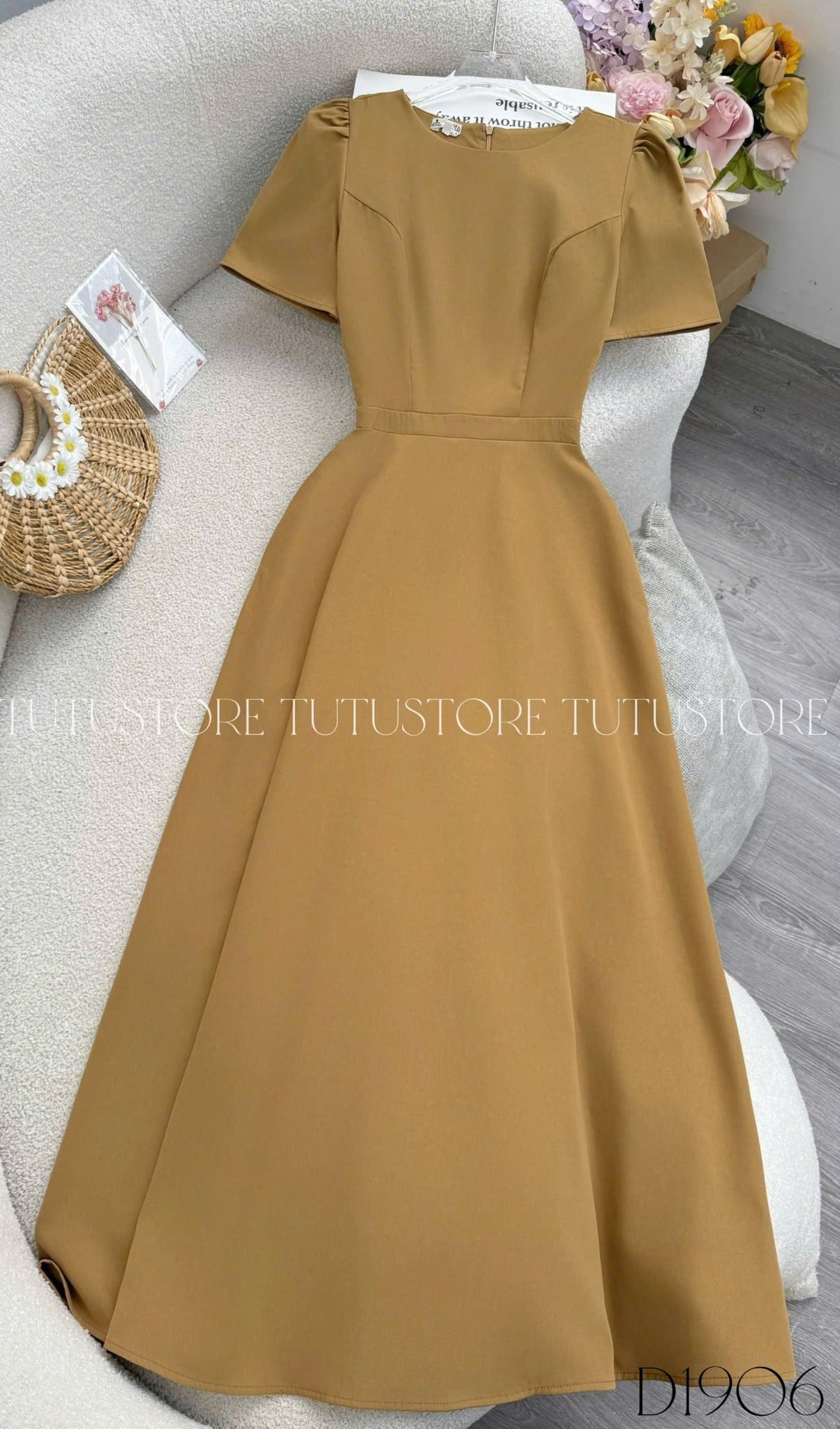 Đầm Thiết Cổ Tròn Dáng Dài Xòe Đầm Đi Tiệc TuTu Store Mã D1906
