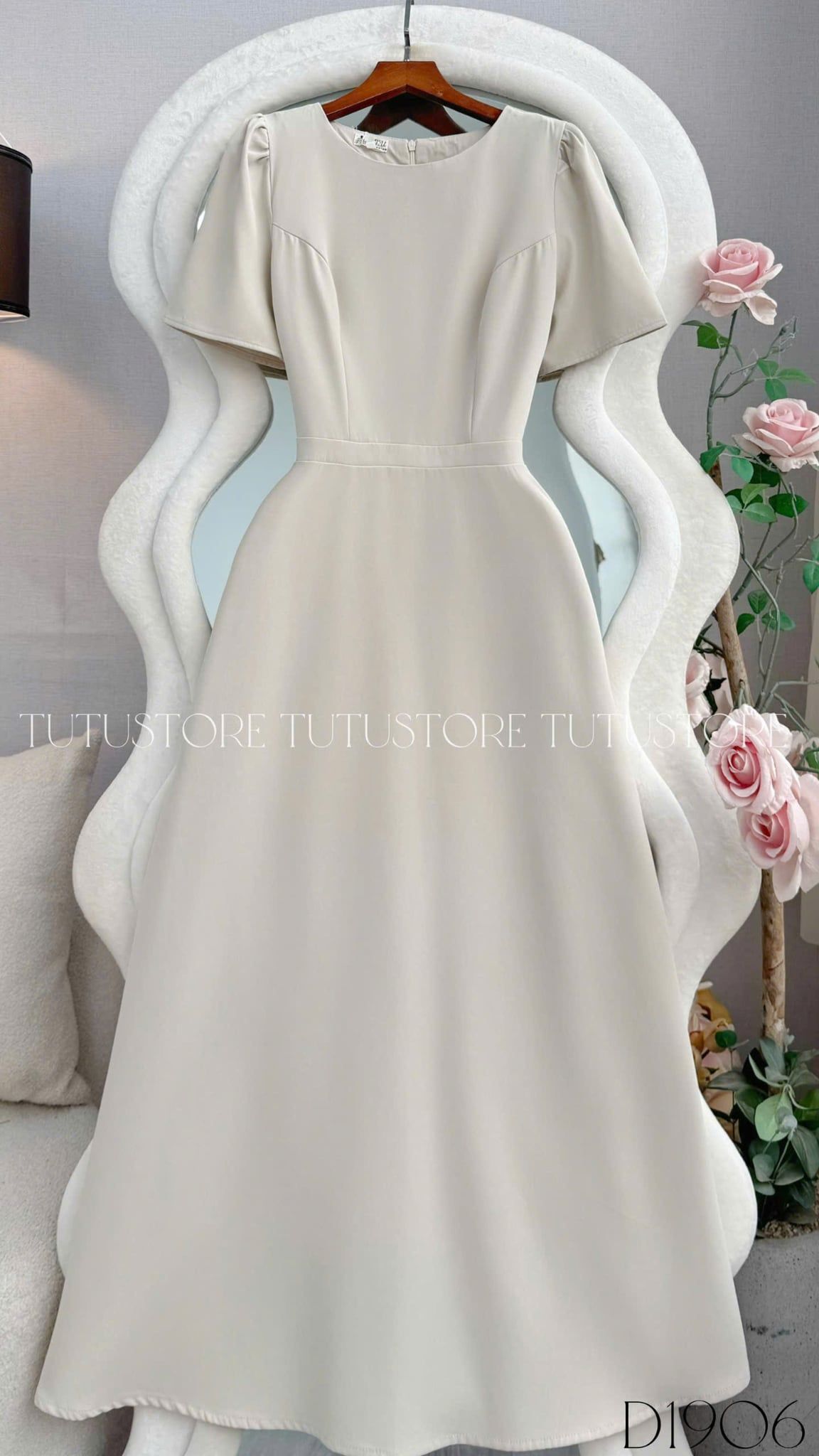 Đầm Thiết Cổ Tròn Dáng Dài Xòe Đầm Đi Tiệc TuTu Store Mã D1906