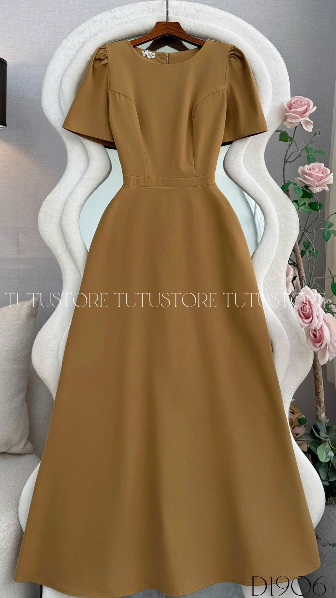 Đầm Thiết Cổ Tròn Dáng Dài Xòe Đầm Đi Tiệc TuTu Store Mã D1906