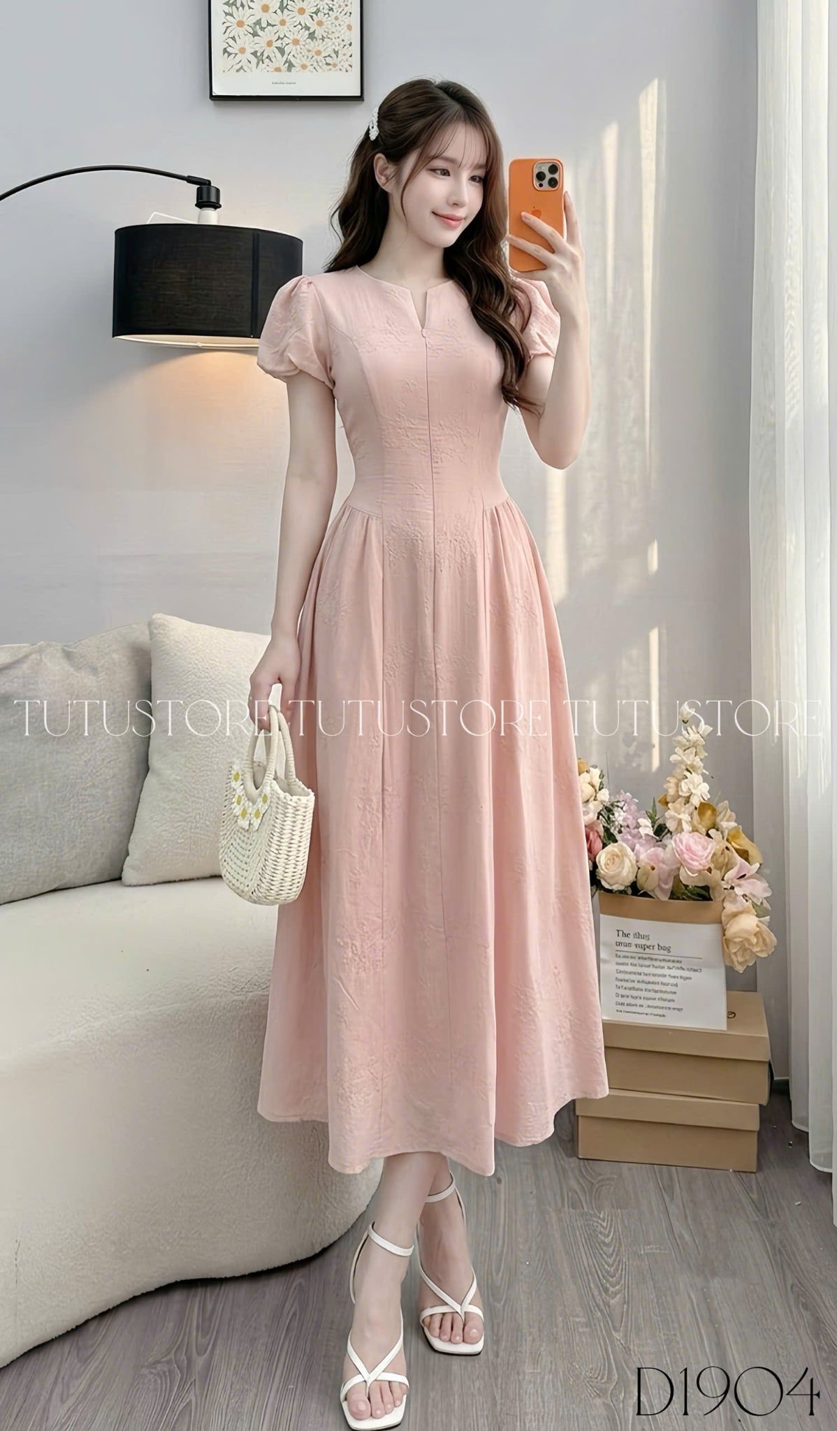 Đầm Thiết Kế Tay Bí Dây Kéo Trước Dáng Xòe Đầm Đi Tiệc TuTu Store Mã D1904