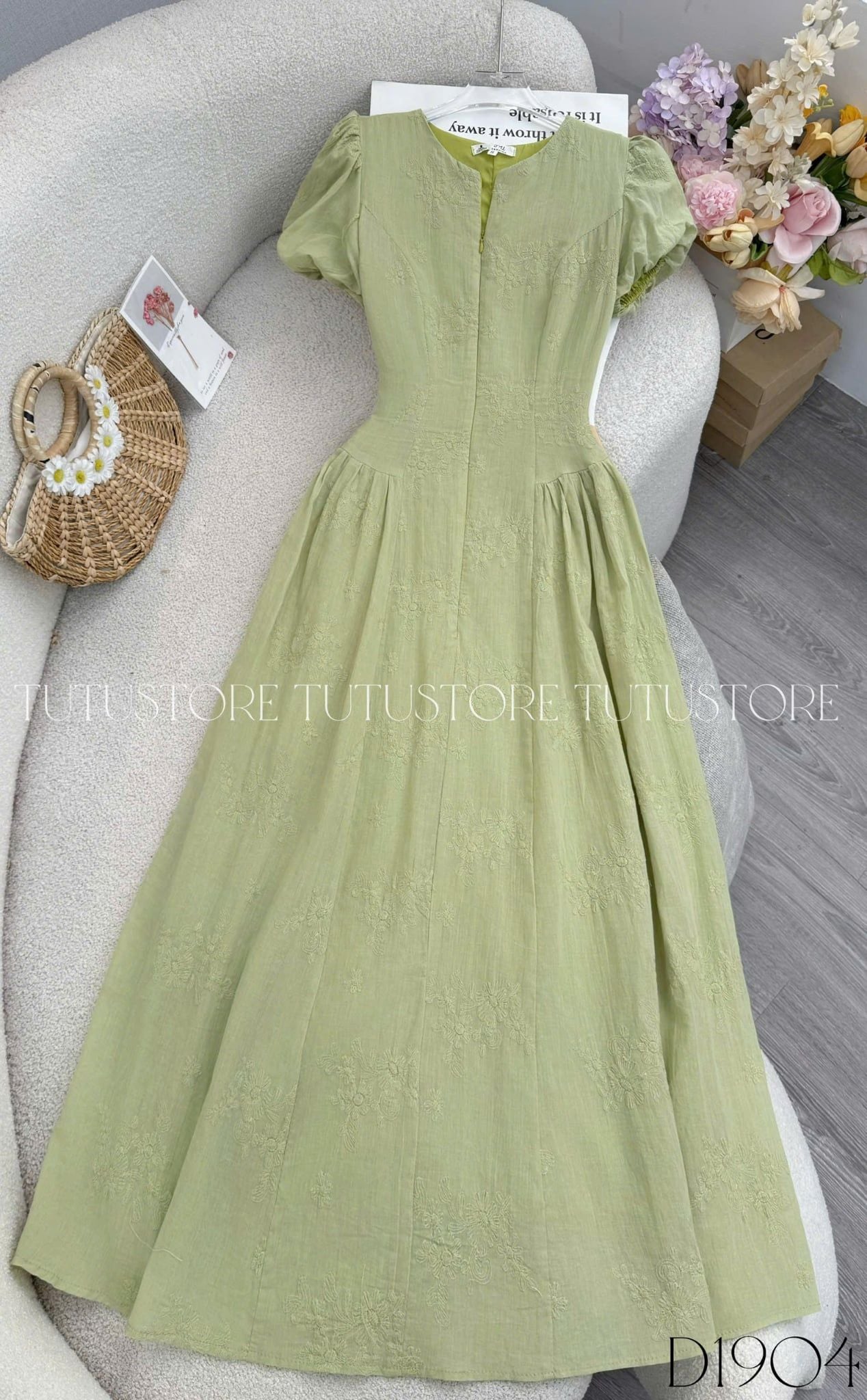 Đầm Thiết Kế Tay Bí Dây Kéo Trước Dáng Xòe Đầm Đi Tiệc TuTu Store Mã D1904