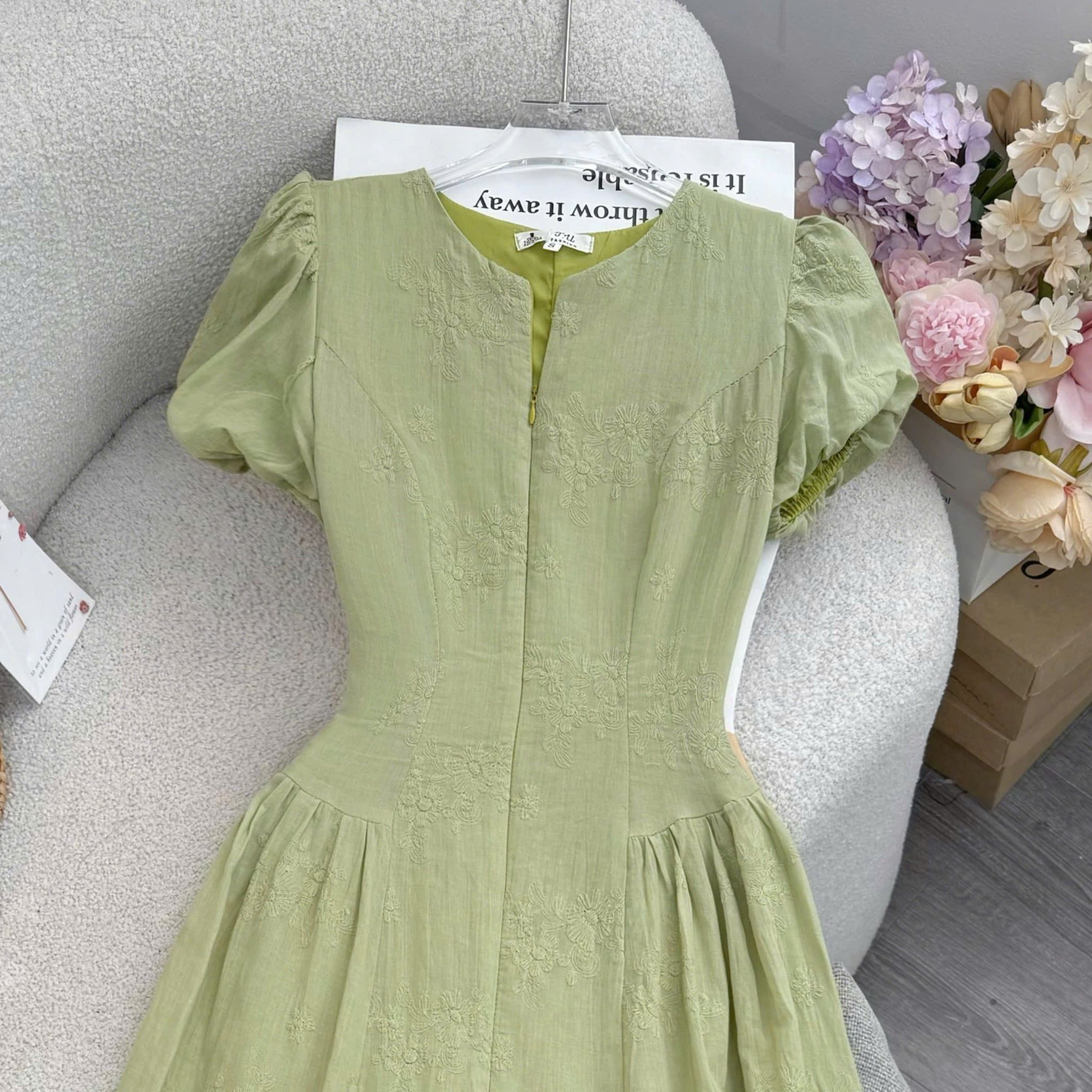 Đầm Thiết Kế Tay Bí Dây Kéo Trước Dáng Xòe Đầm Đi Tiệc TuTu Store Mã D1904
