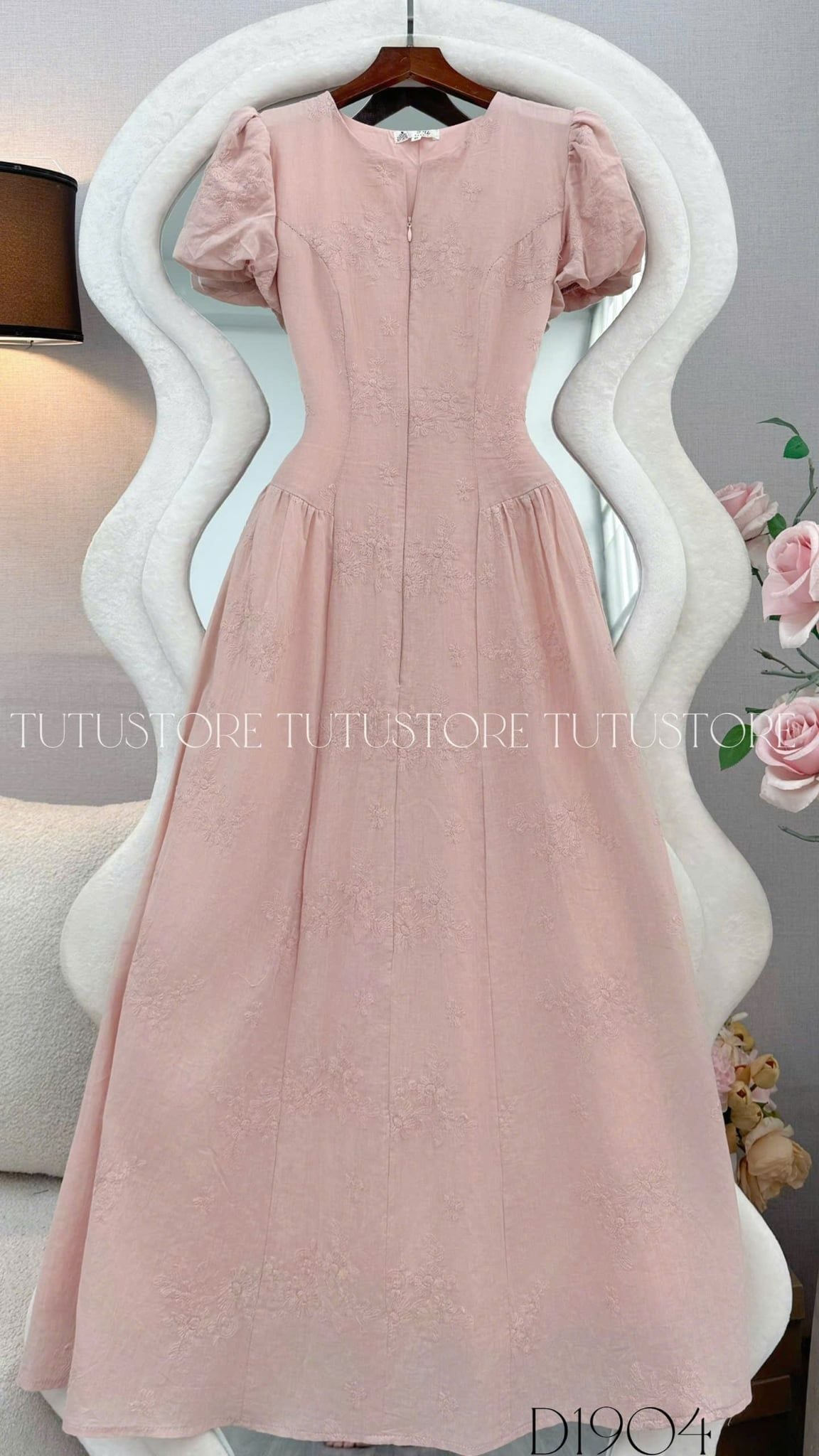 Đầm Thiết Kế Tay Bí Dây Kéo Trước Dáng Xòe Đầm Đi Tiệc TuTu Store Mã D1904
