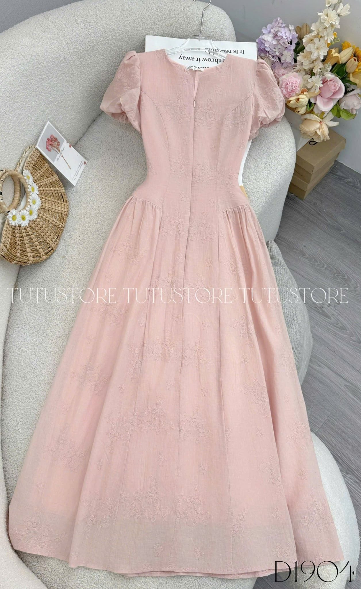 Đầm Thiết Kế Tay Bí Dây Kéo Trước Dáng Xòe Đầm Đi Tiệc TuTu Store Mã D1904