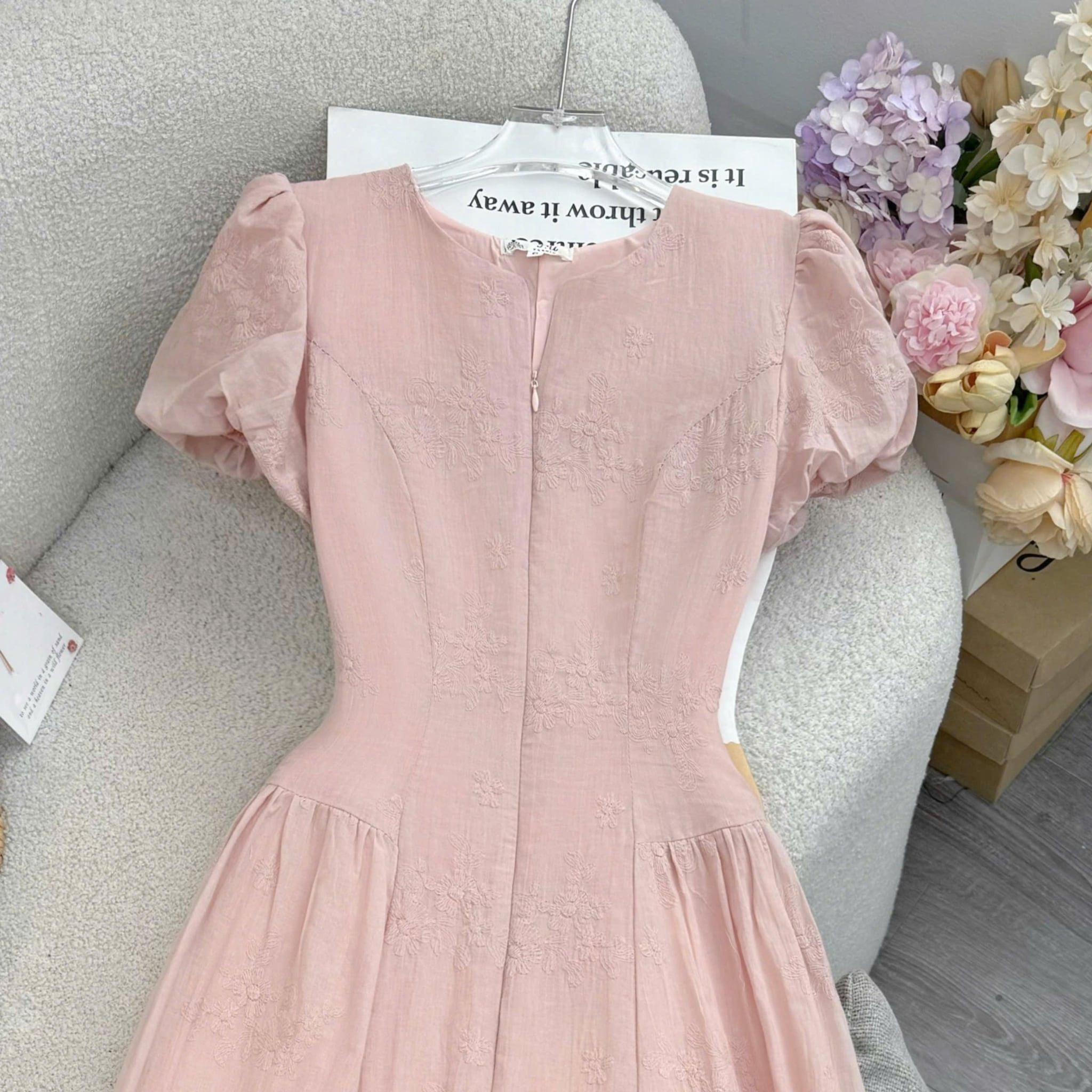 Đầm Thiết Kế Tay Bí Dây Kéo Trước Dáng Xòe Đầm Đi Tiệc TuTu Store Mã D1904