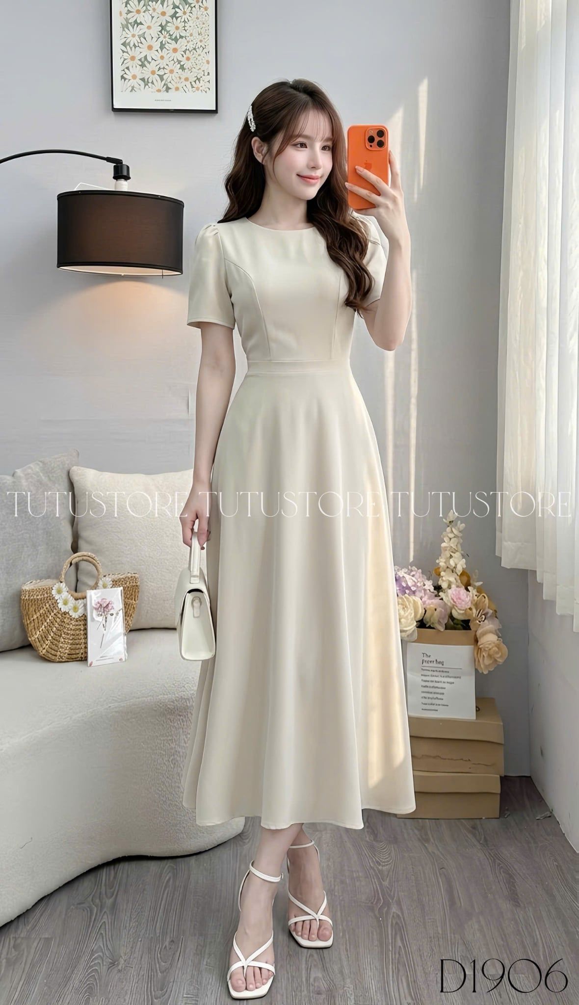 Đầm Thiết Cổ Tròn Dáng Dài Xòe Đầm Đi Tiệc TuTu Store Mã D1906
