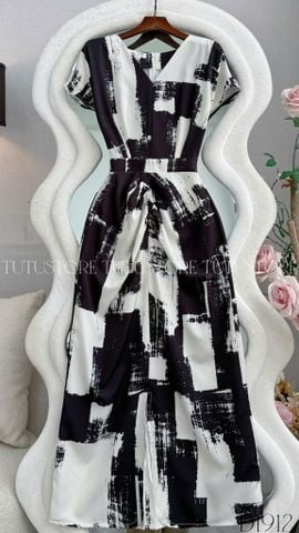 Đầm Thiết Kế Cổ V Tay Hến Dáng Dài Xẻ Tà Đầm Đi Tiệc TuTu Store Mã D1912