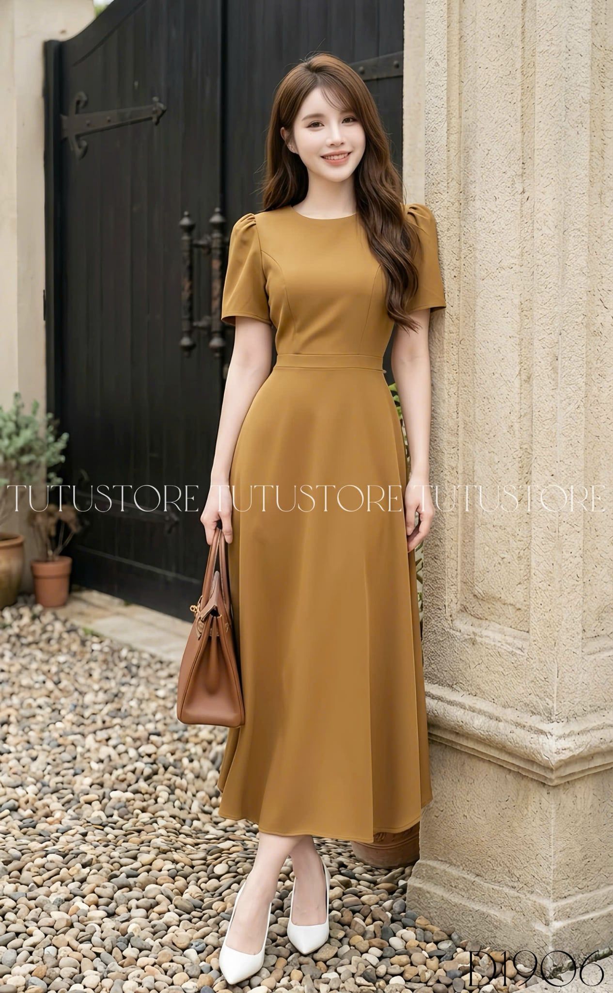 Đầm Thiết Cổ Tròn Dáng Dài Xòe Đầm Đi Tiệc TuTu Store Mã D1906