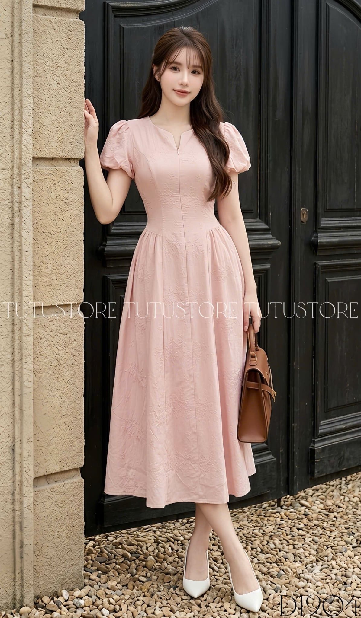 Đầm Thiết Kế Tay Bí Dây Kéo Trước Dáng Xòe Đầm Đi Tiệc TuTu Store Mã D1904