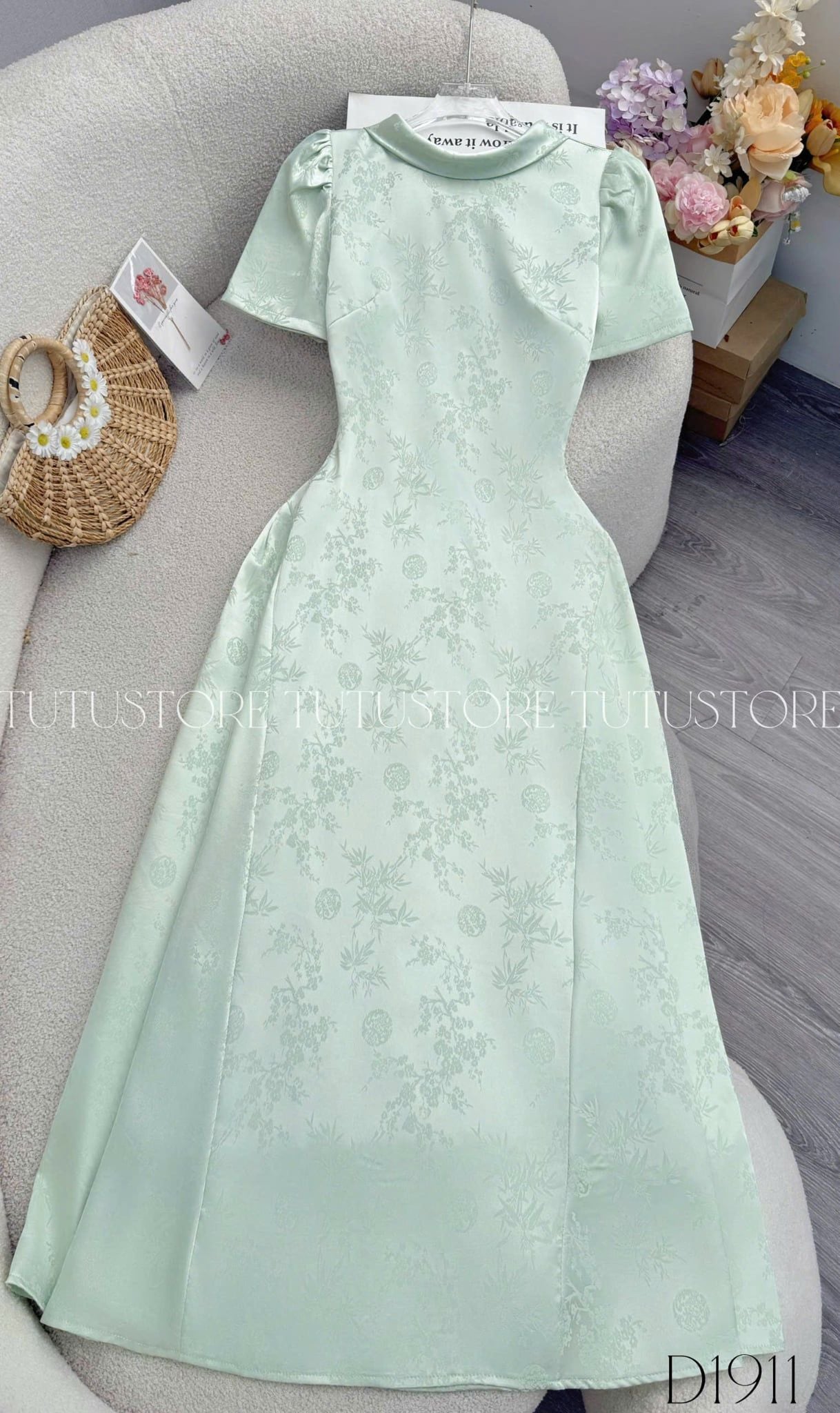 Đầm Thiết Kế Cổ Tròn Dáng Dài Đầm Đi Tiệc TuTu Store Mã D1911