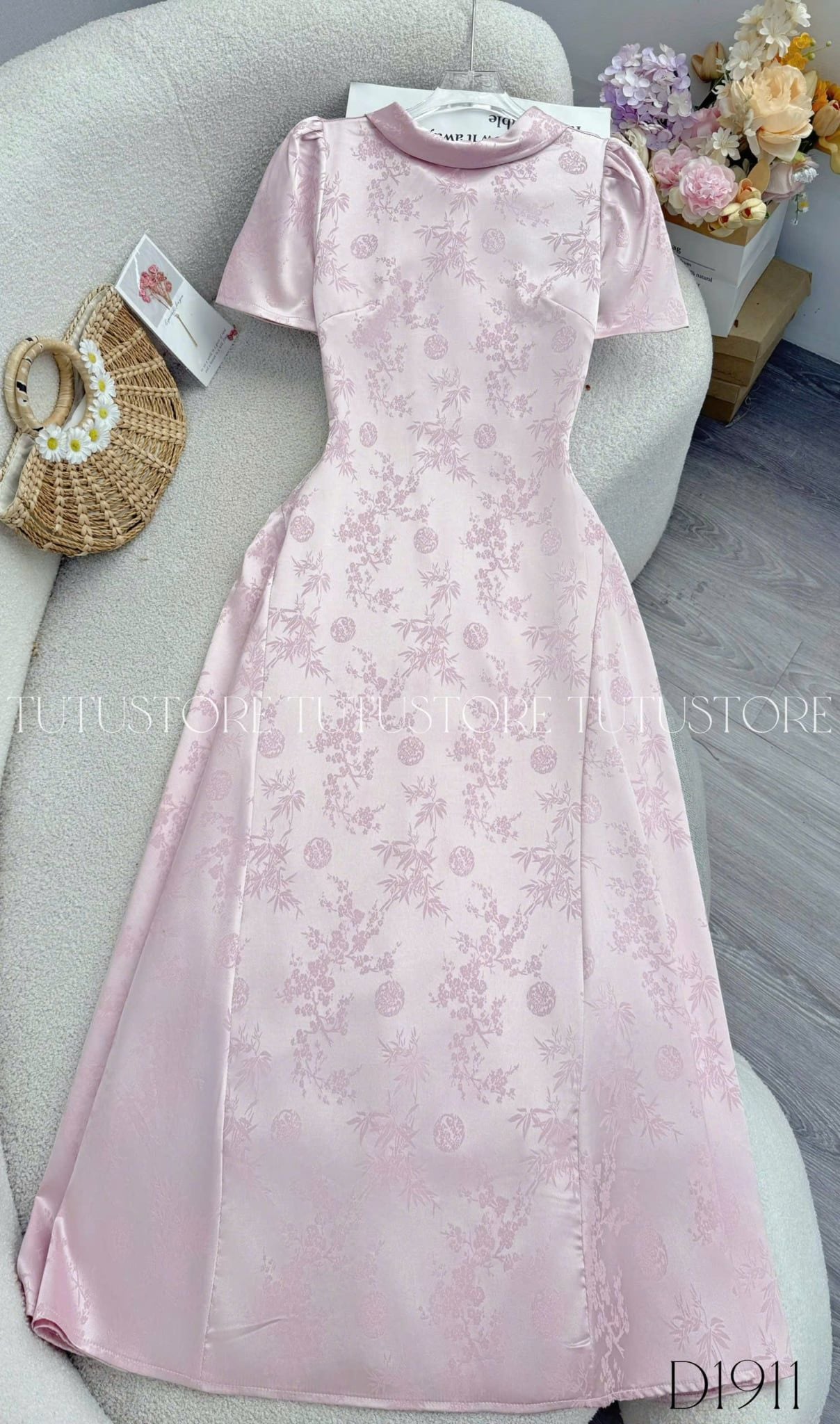 Đầm Thiết Kế Cổ Tròn Dáng Dài Đầm Đi Tiệc TuTu Store Mã D1911
