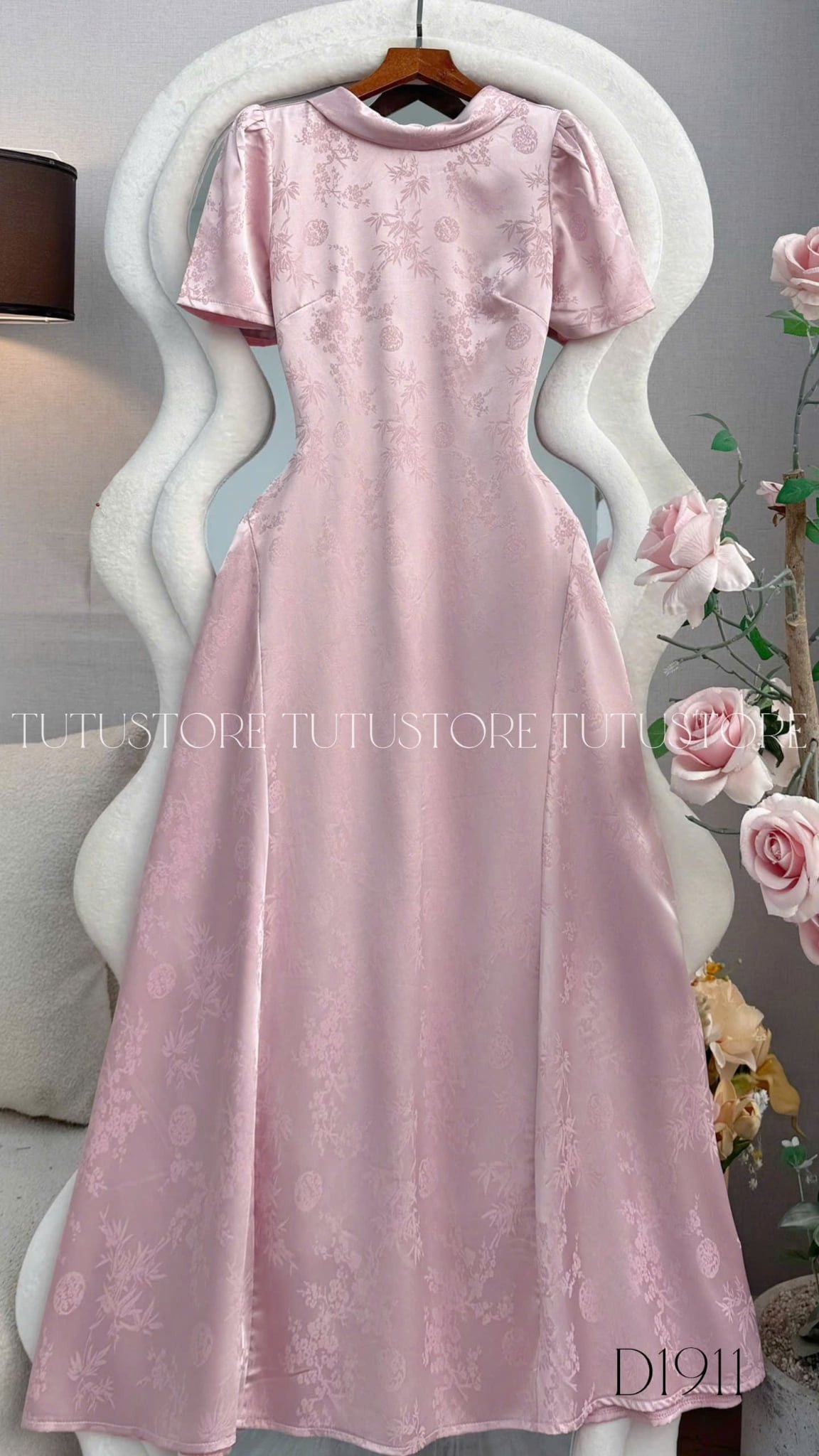 Đầm Thiết Kế Cổ Tròn Dáng Dài Đầm Đi Tiệc TuTu Store Mã D1911
