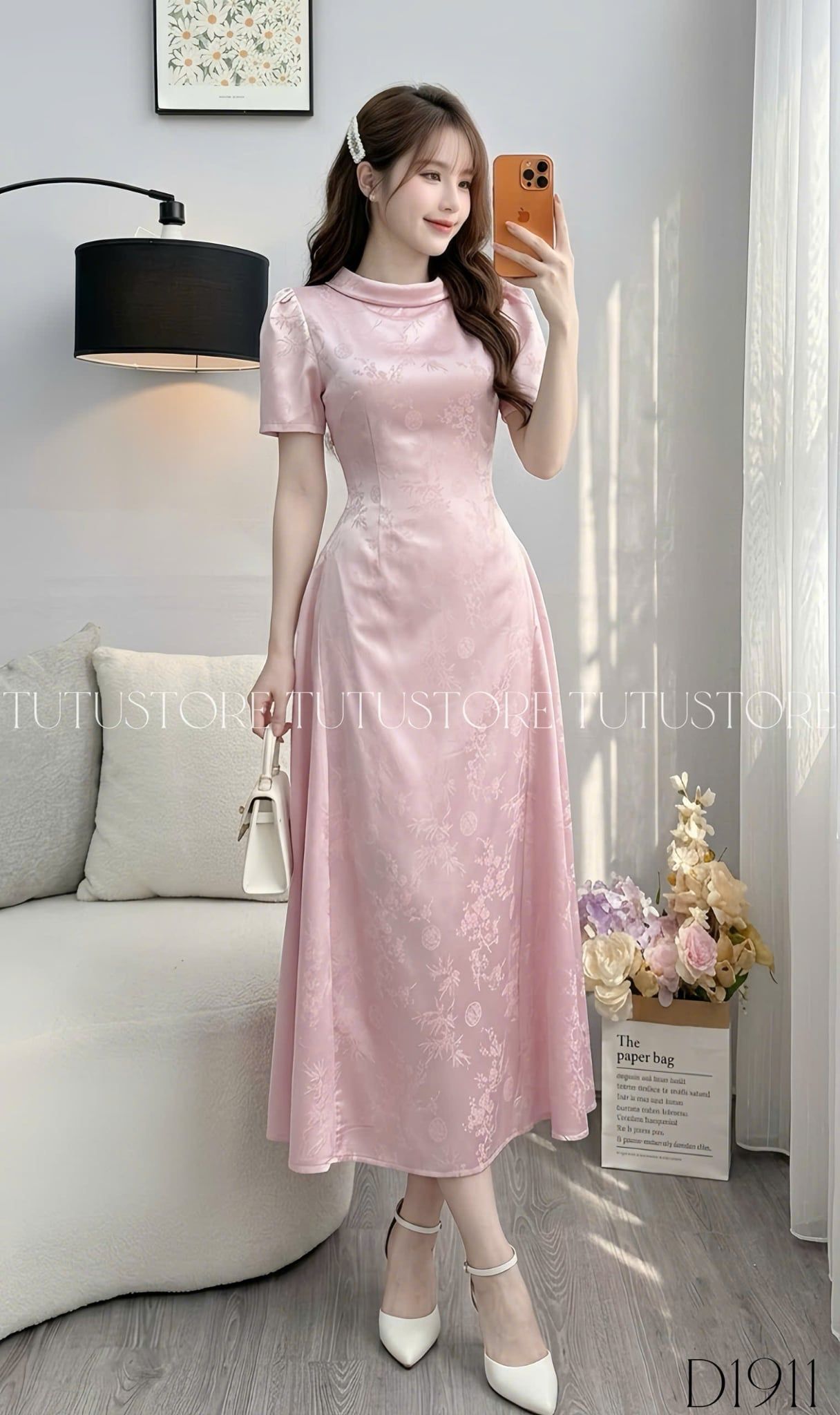 Đầm Thiết Kế Cổ Tròn Dáng Dài Đầm Đi Tiệc TuTu Store Mã D1911