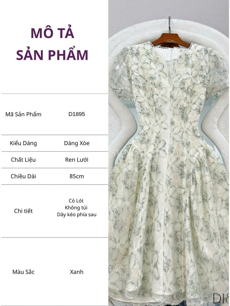 Đầm Thiết Kế Cổ Tim Dáng Xòe Form Ngắn Đầm Đi Tiệc TuTu Store Mã D1895
