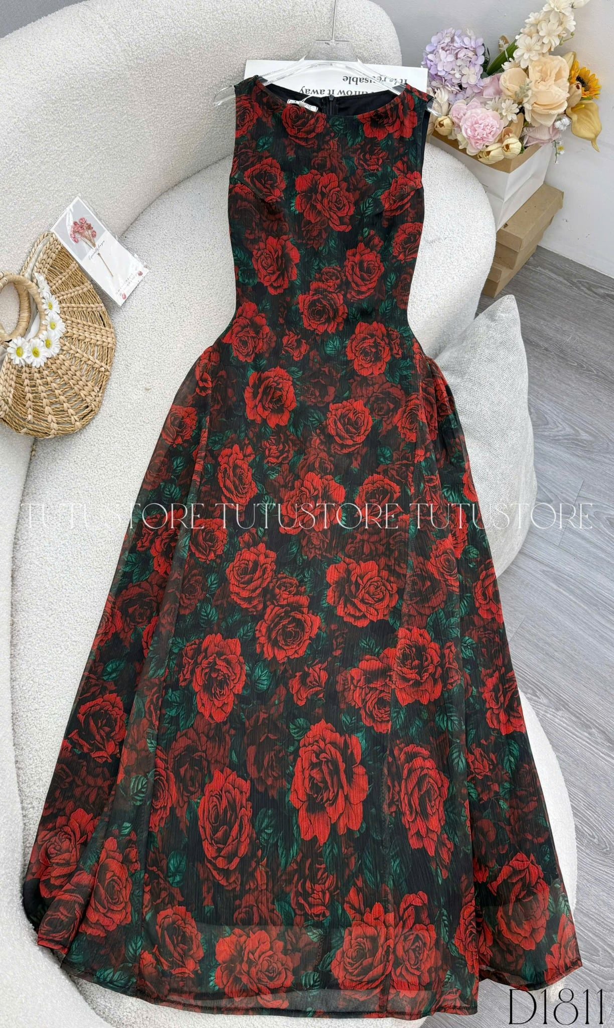 Đầm Thiết Kế Cổ Thuyền Dáng Dài Đơn Giản Đi Chơi TuTu Store Mã D1811