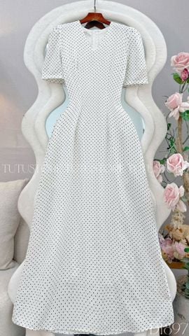 Đầm Thiết Kế Cổ Tim Dáng Dài Chấm Bi Đầm Đi Tiệc TuTu Store Mã D1897