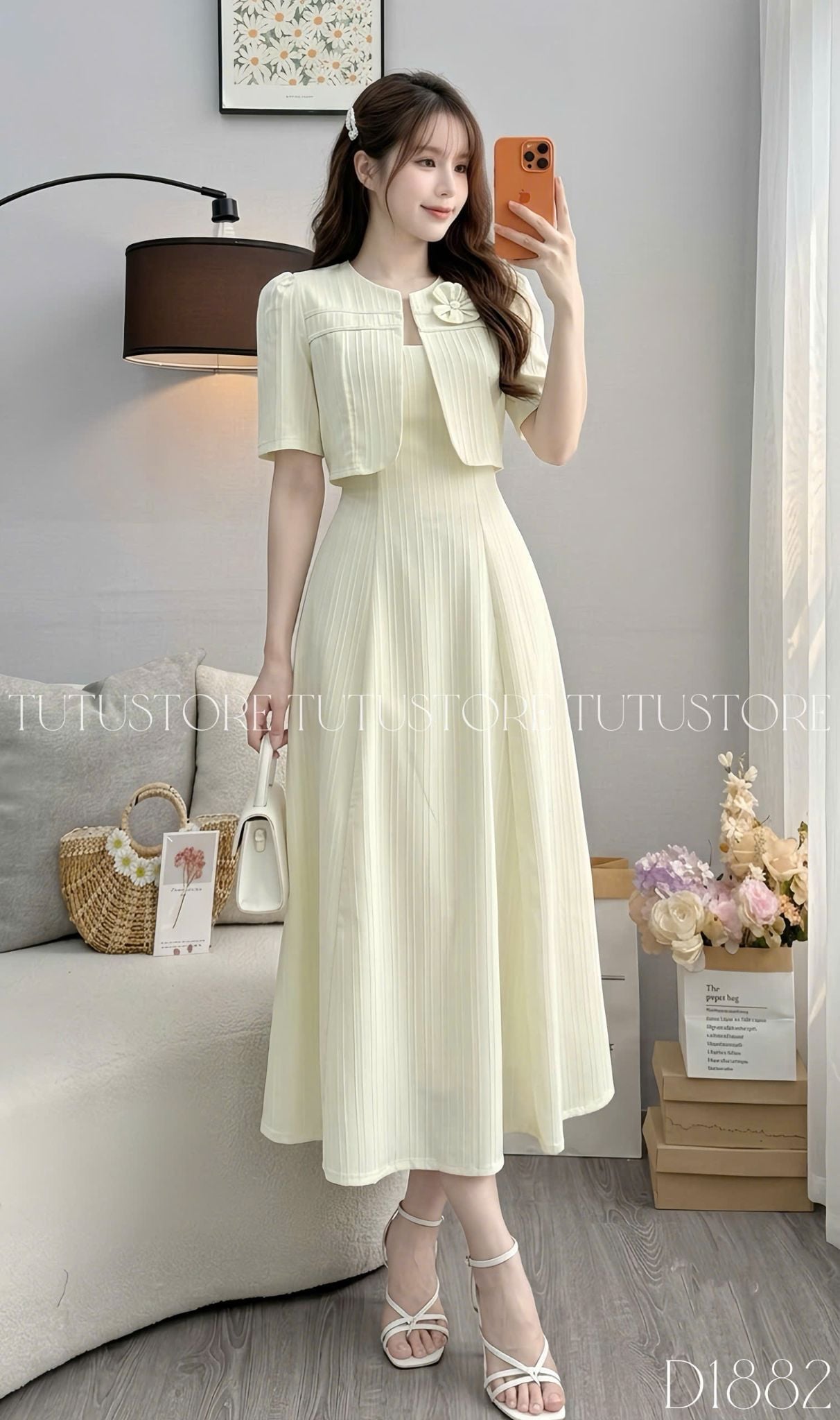 Đầm Thiết Kế Tay Lỡ Dáng Dài Đầm Đi Tiệc TuTu Store Mã D1882