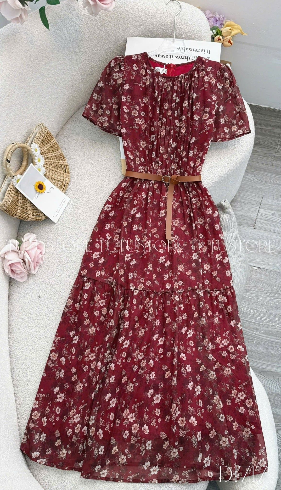 Đầm Thiết Kế Cổ Tròn Dáng Xòe Đi Chơi TuTu Store Mã D1717