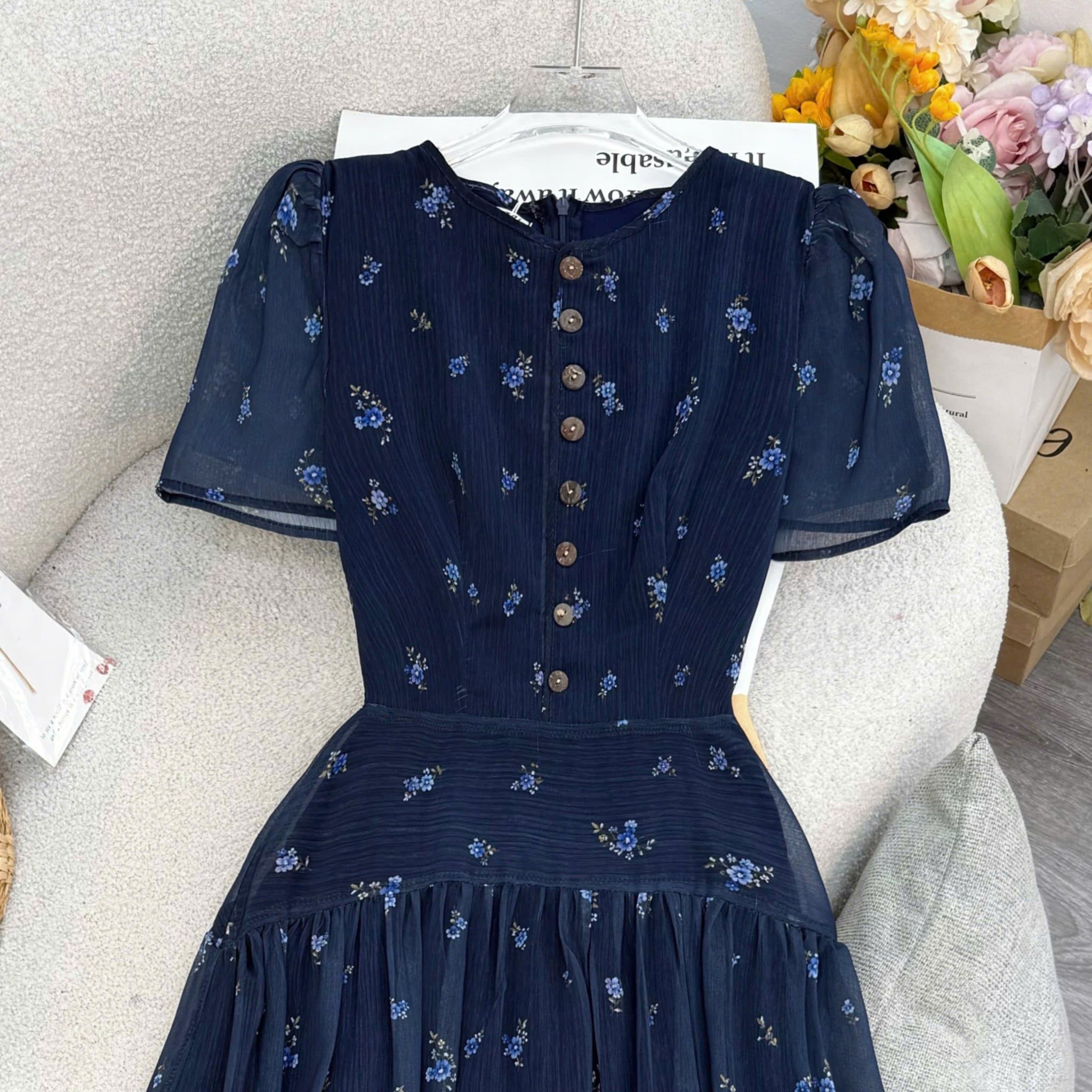 Đầm Thiết Kế Cổ Tròn Dáng Xòe Đầm Đi Tiệc TuTu Store Mã D1932