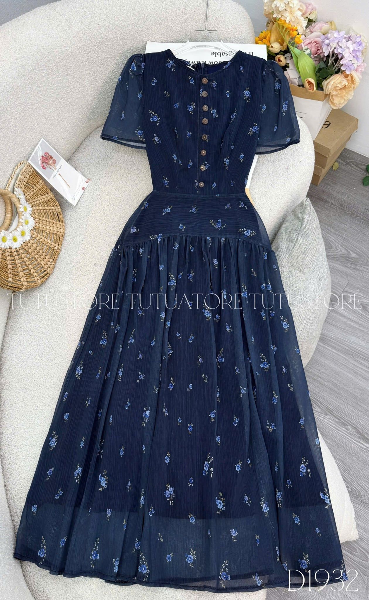 Đầm Thiết Kế Cổ Tròn Dáng Xòe Đầm Đi Tiệc TuTu Store Mã D1932