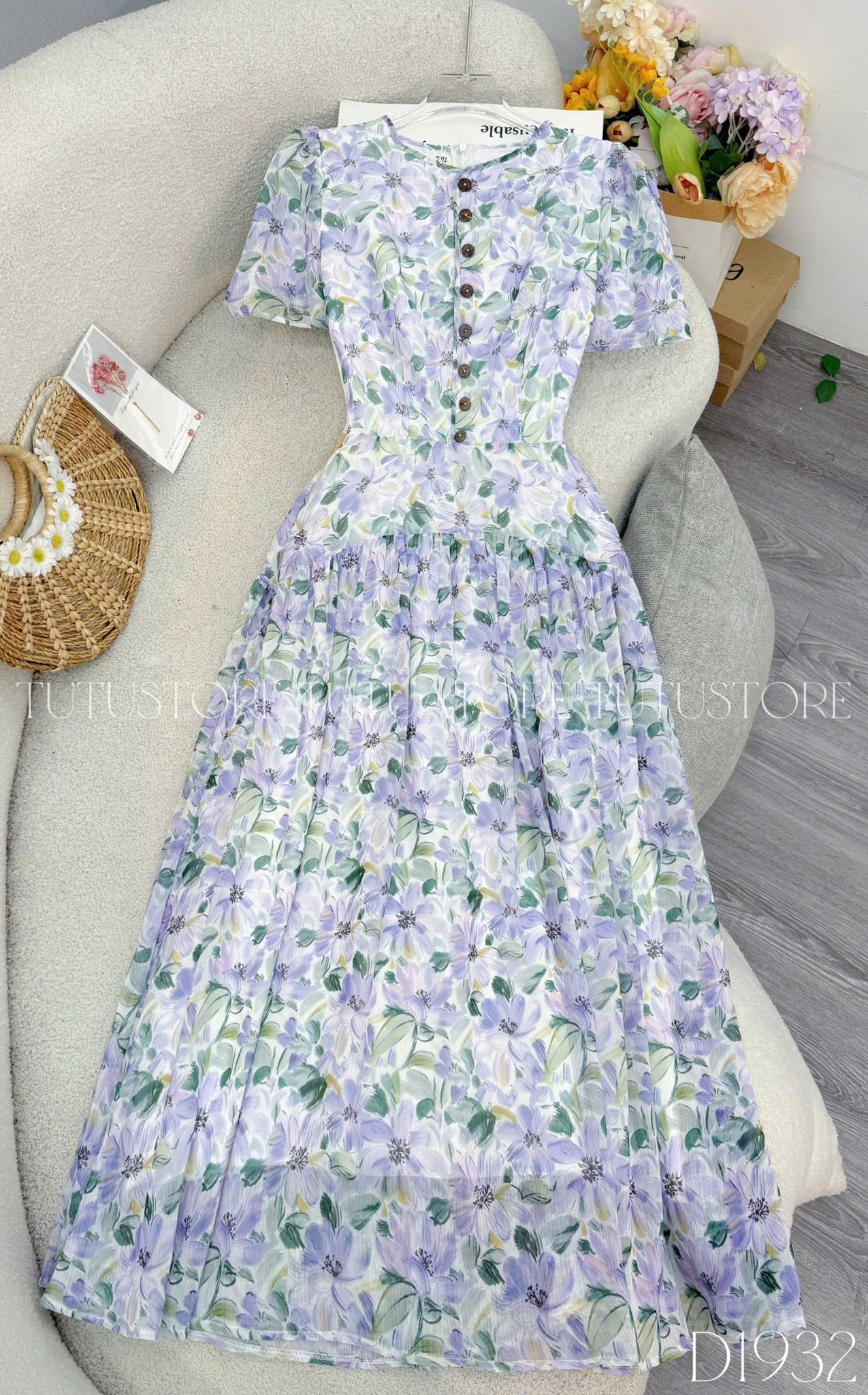 Đầm Thiết Kế Cổ Tròn Dáng Xòe Đầm Đi Tiệc TuTu Store Mã D1932