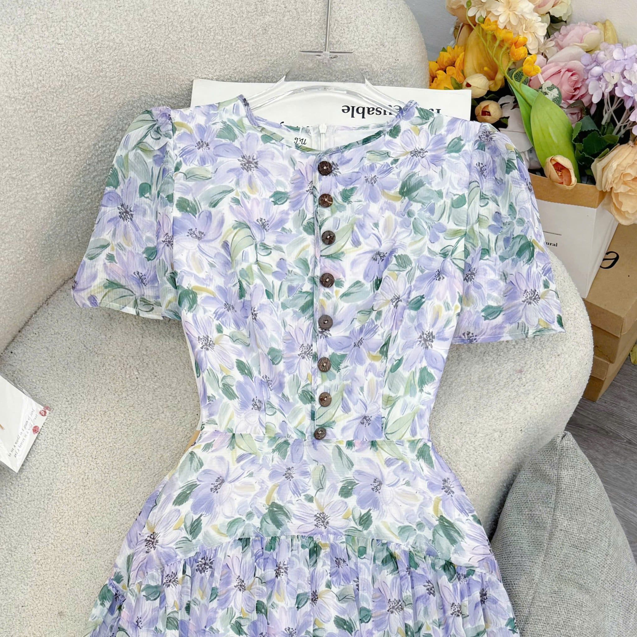 Đầm Thiết Kế Cổ Tròn Dáng Xòe Đầm Đi Tiệc TuTu Store Mã D1932