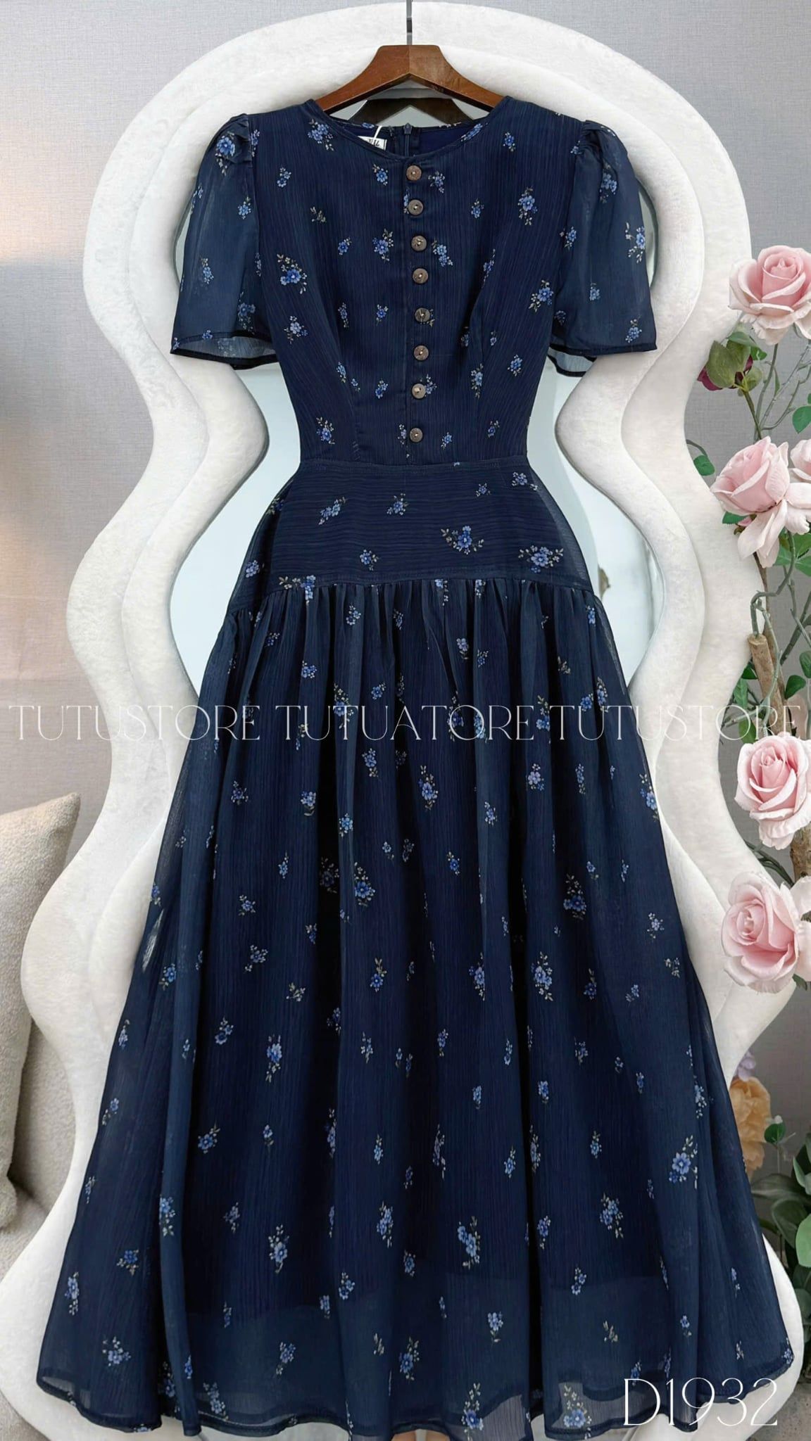 Đầm Thiết Kế Cổ Tròn Dáng Xòe Đầm Đi Tiệc TuTu Store Mã D1932